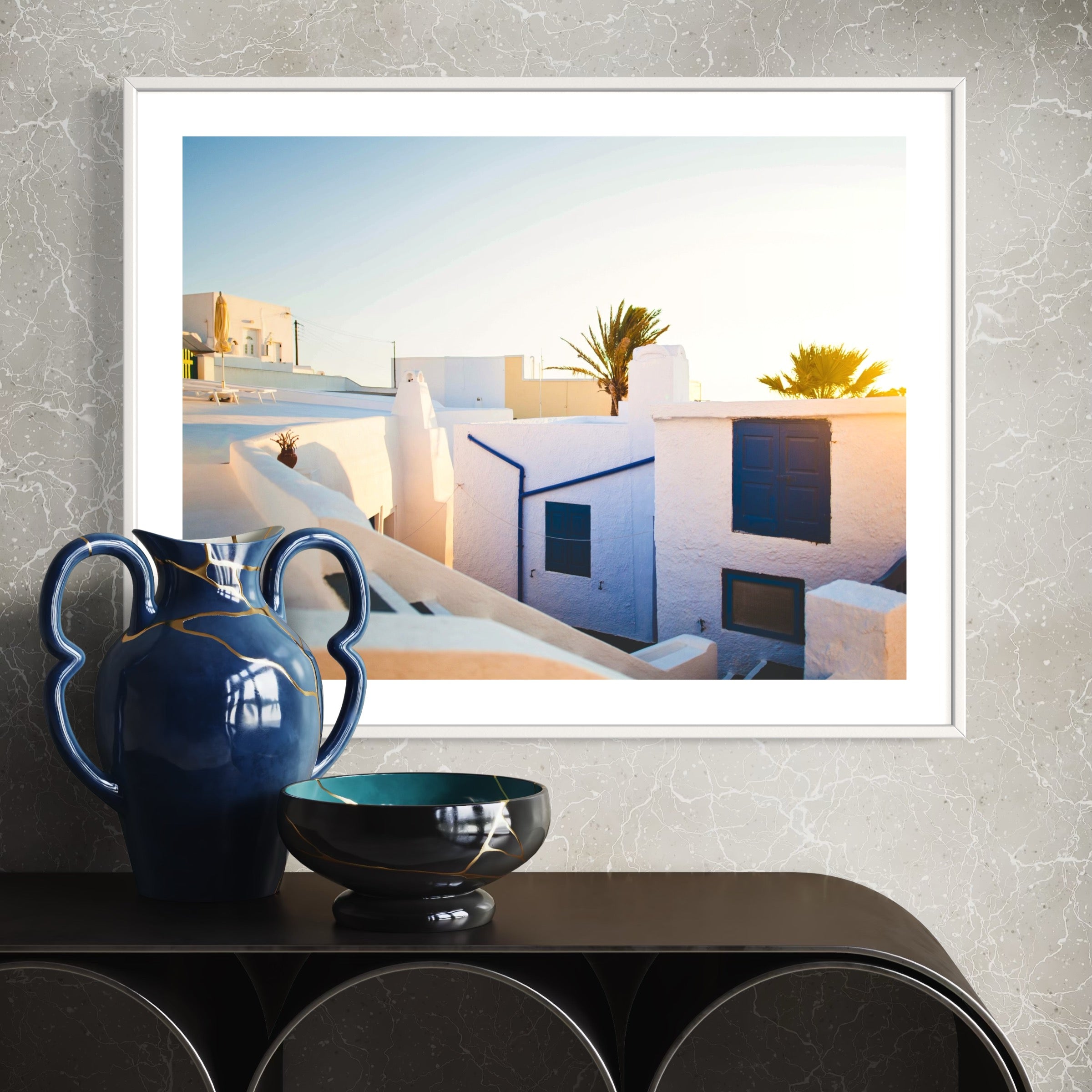 Sunlit Greek Architecture - Moderno Wall Art Wall Art