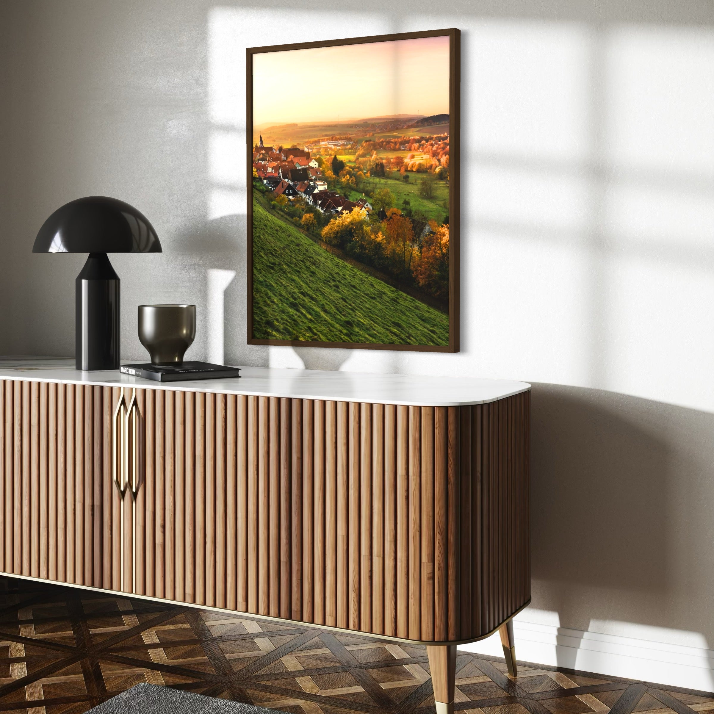 Autumn Glow in the Valley - Moderno Wall Art Wall Art