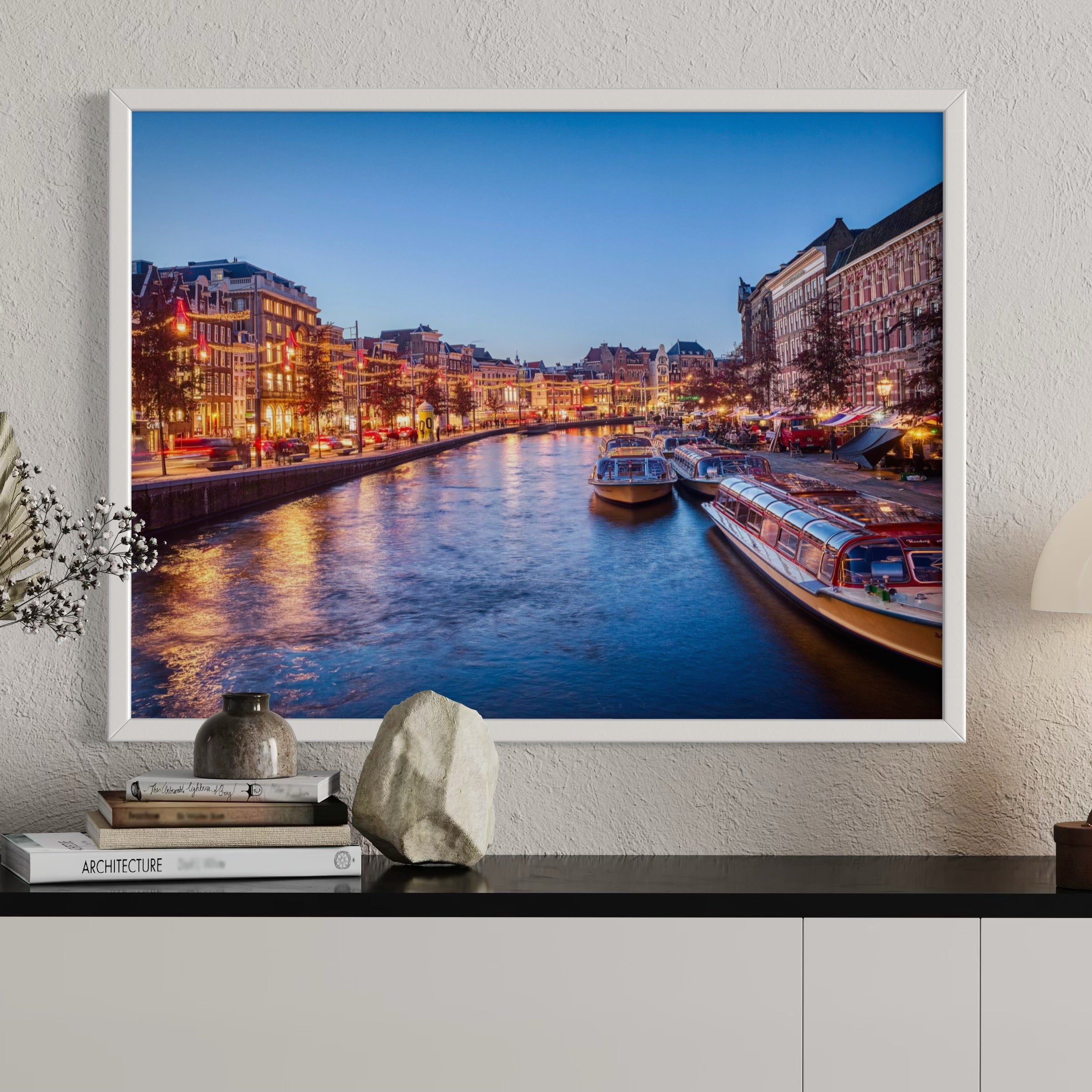 Nightfall in Amsterdam - Moderno Wall Art Wall Art