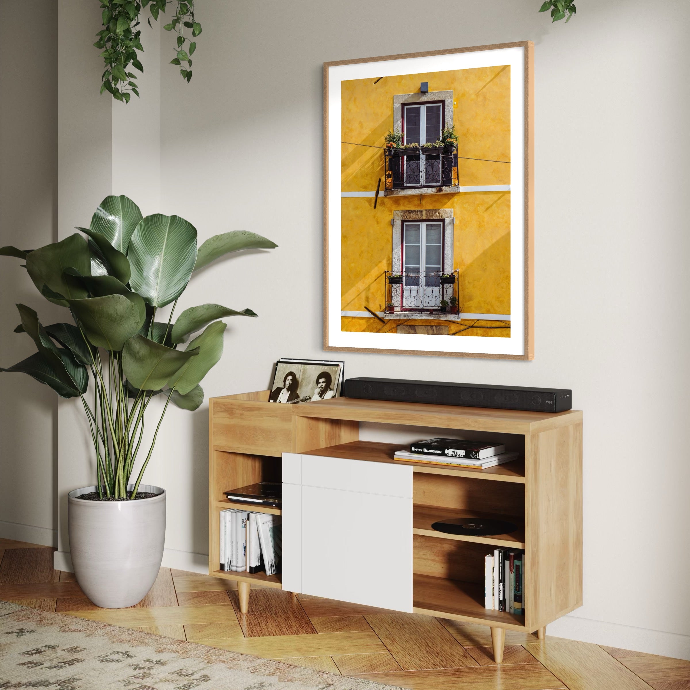 Lisbon Balcony Glow - Moderno Wall Art Wall Art