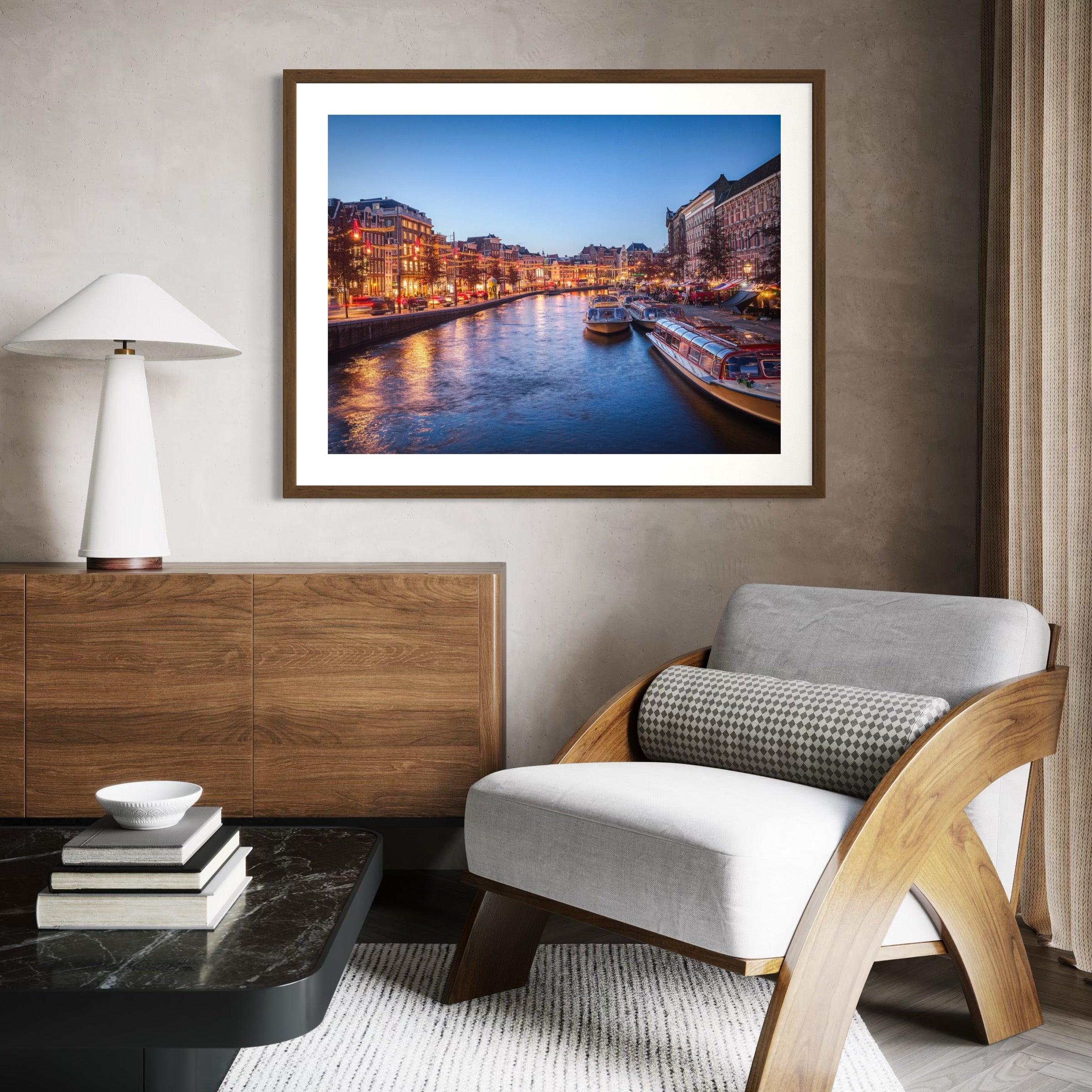 Nightfall in Amsterdam - Moderno Wall Art Wall Art
