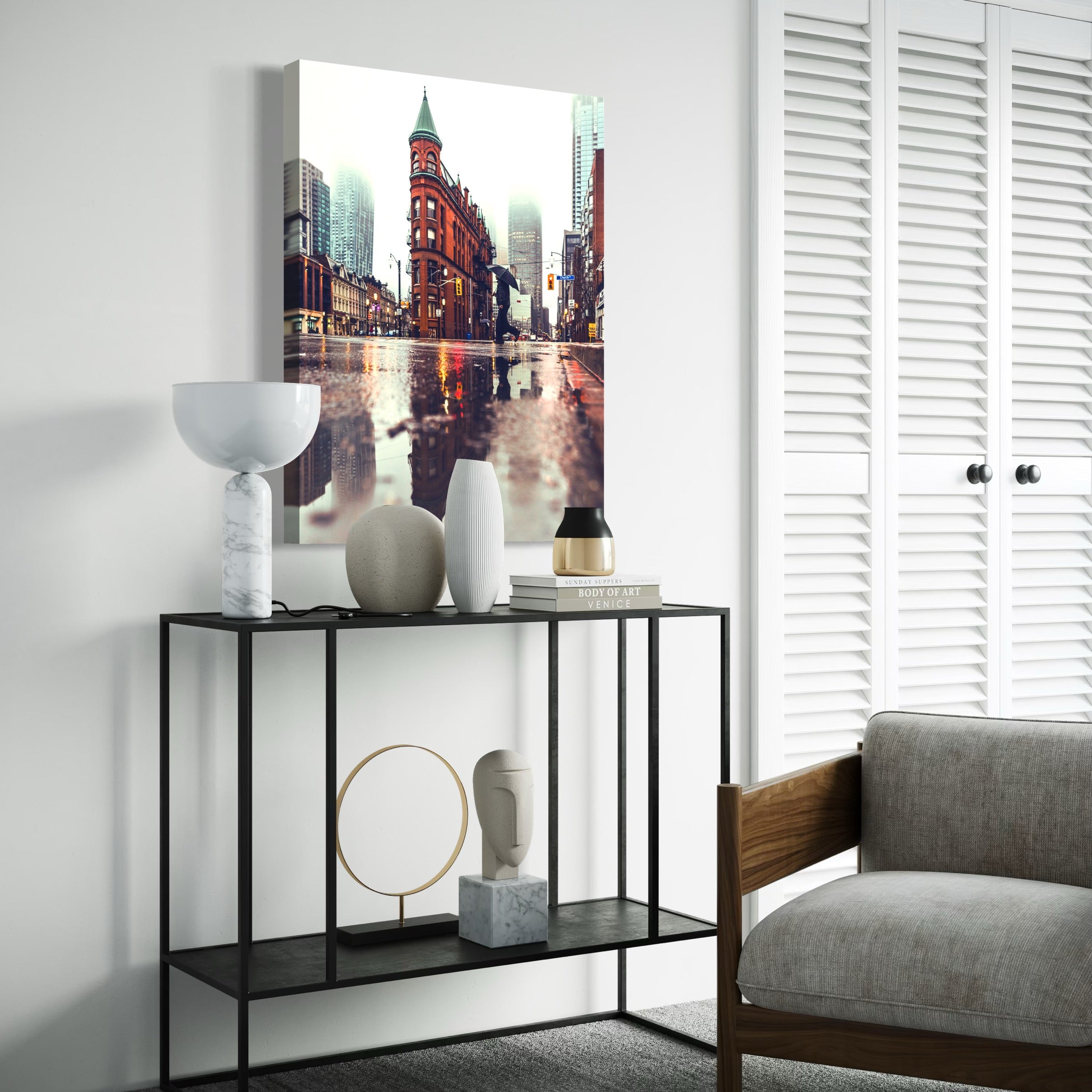 Flatiron in the Rain - Moderno Wall Art Wall Art