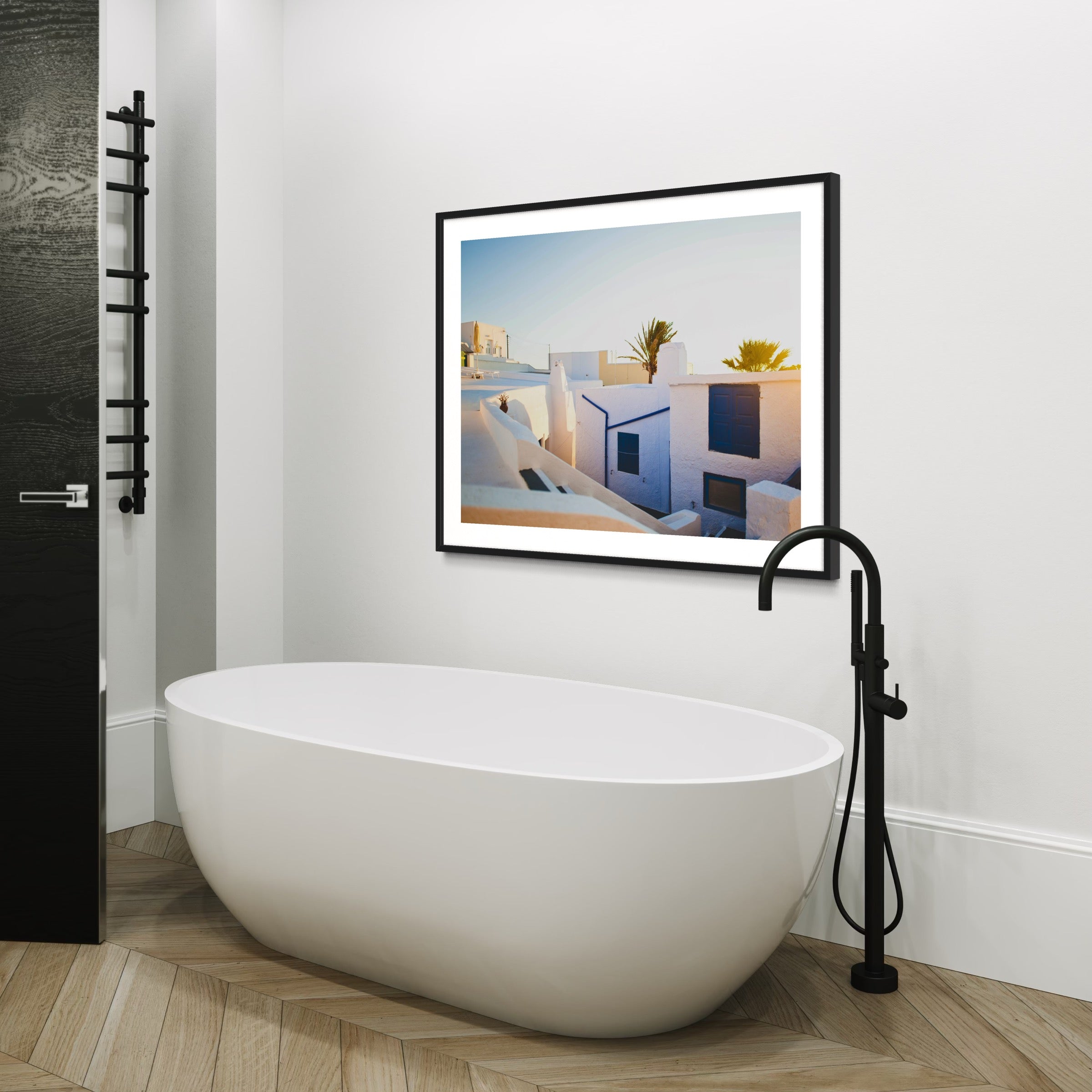 Sunlit Greek Architecture - Moderno Wall Art Wall Art