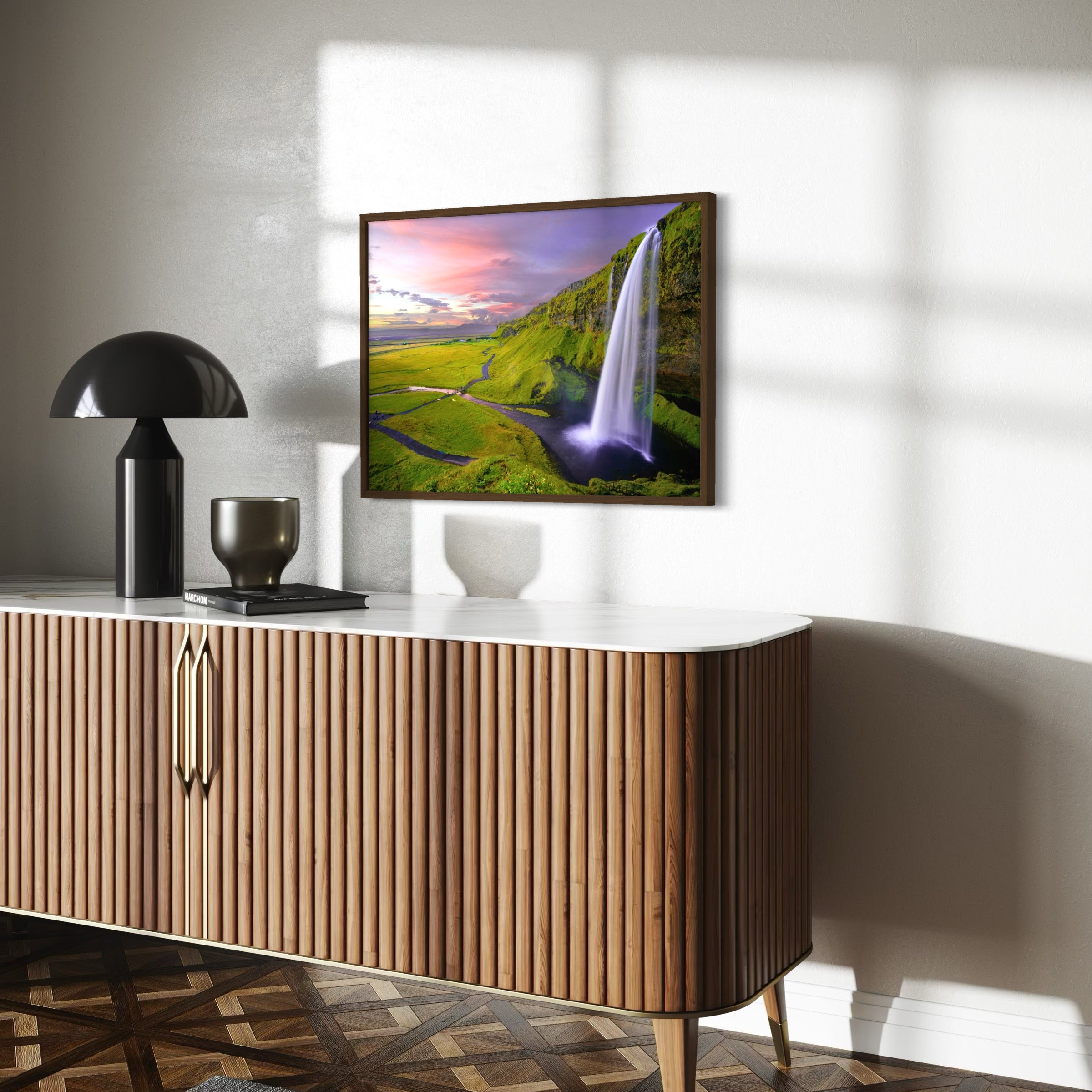 Serene Waterfall - Moderno Wall Art Wall Art