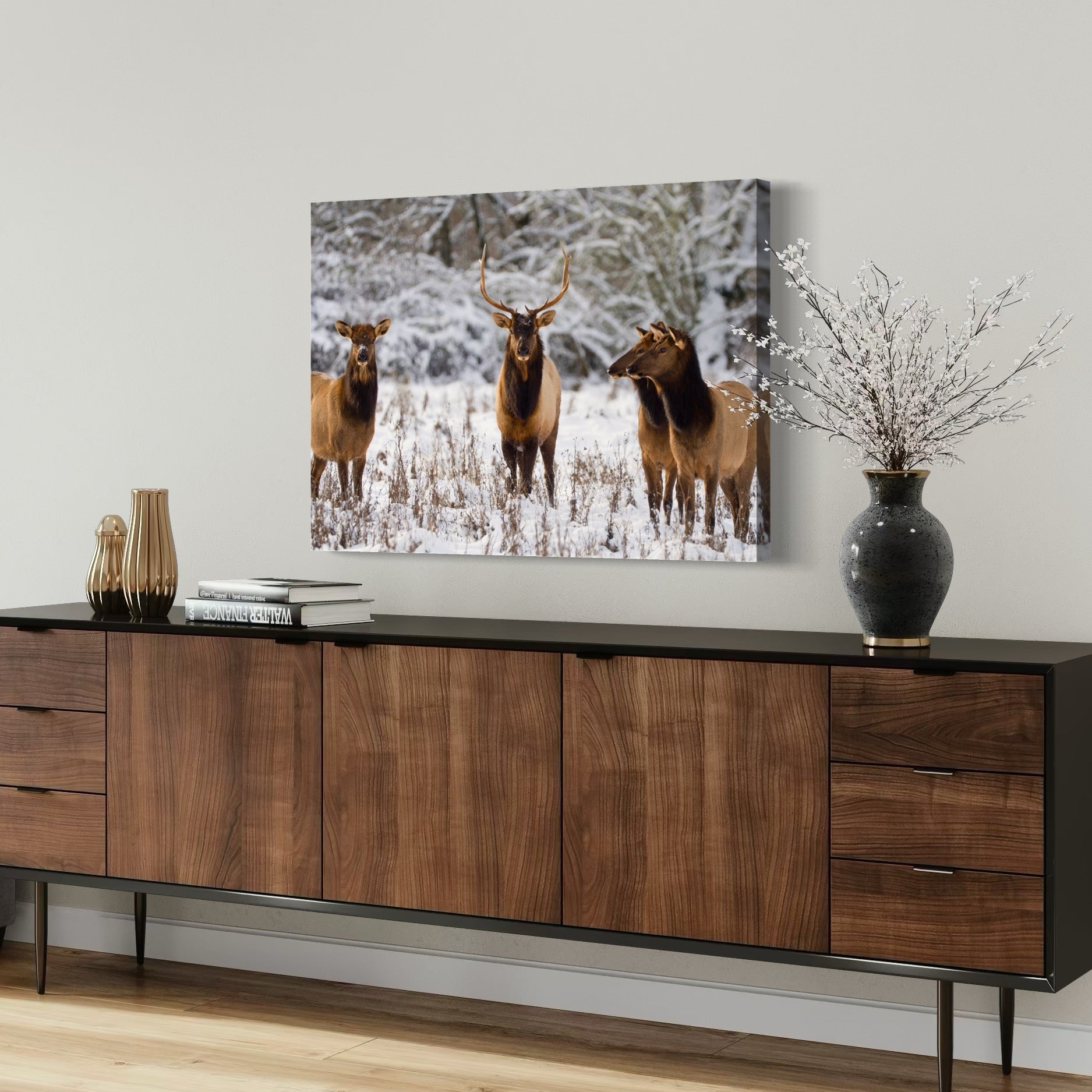 Wintry Companions - Moderno Wall Art Wall Art