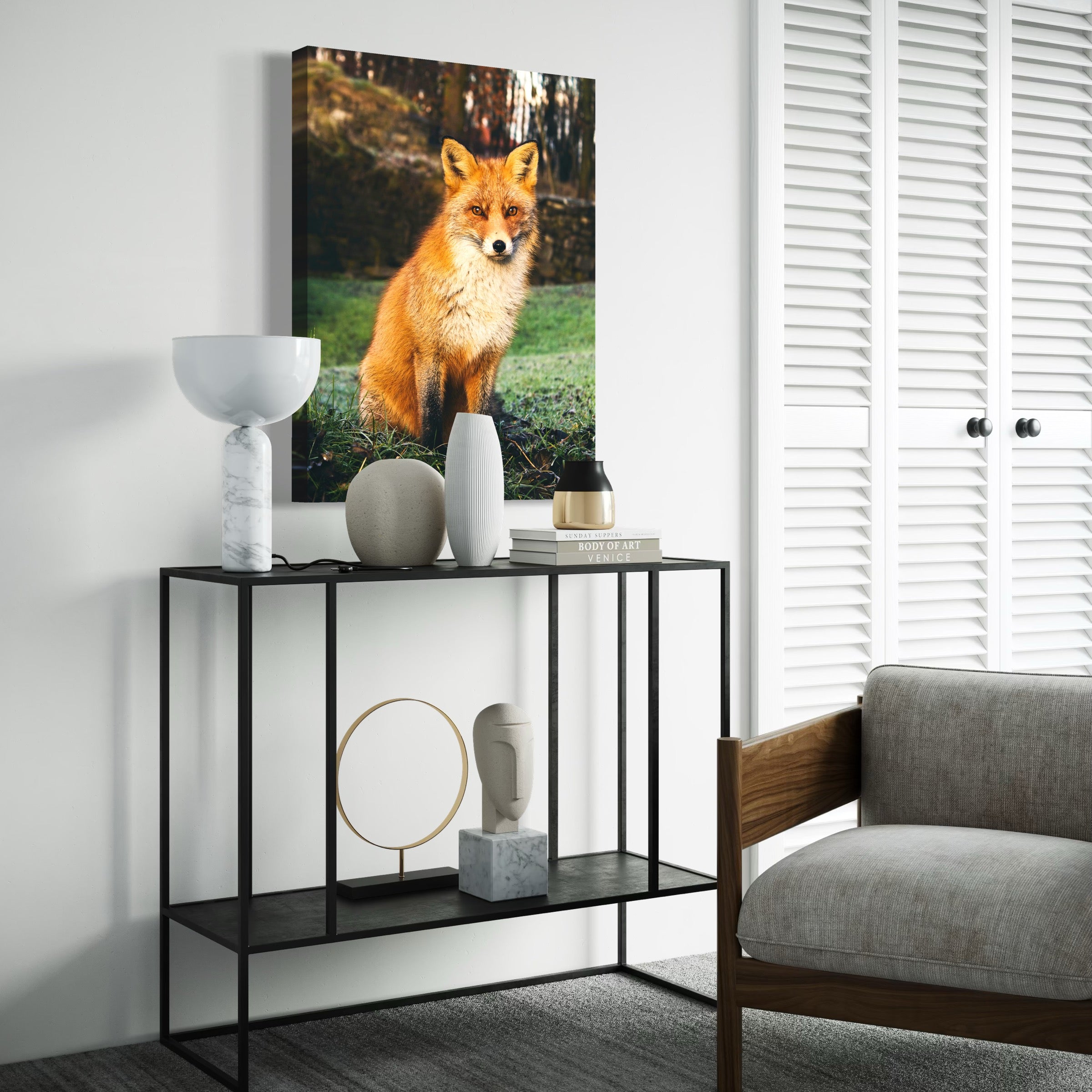 Watchful Fox - Moderno Wall Art Wall Art