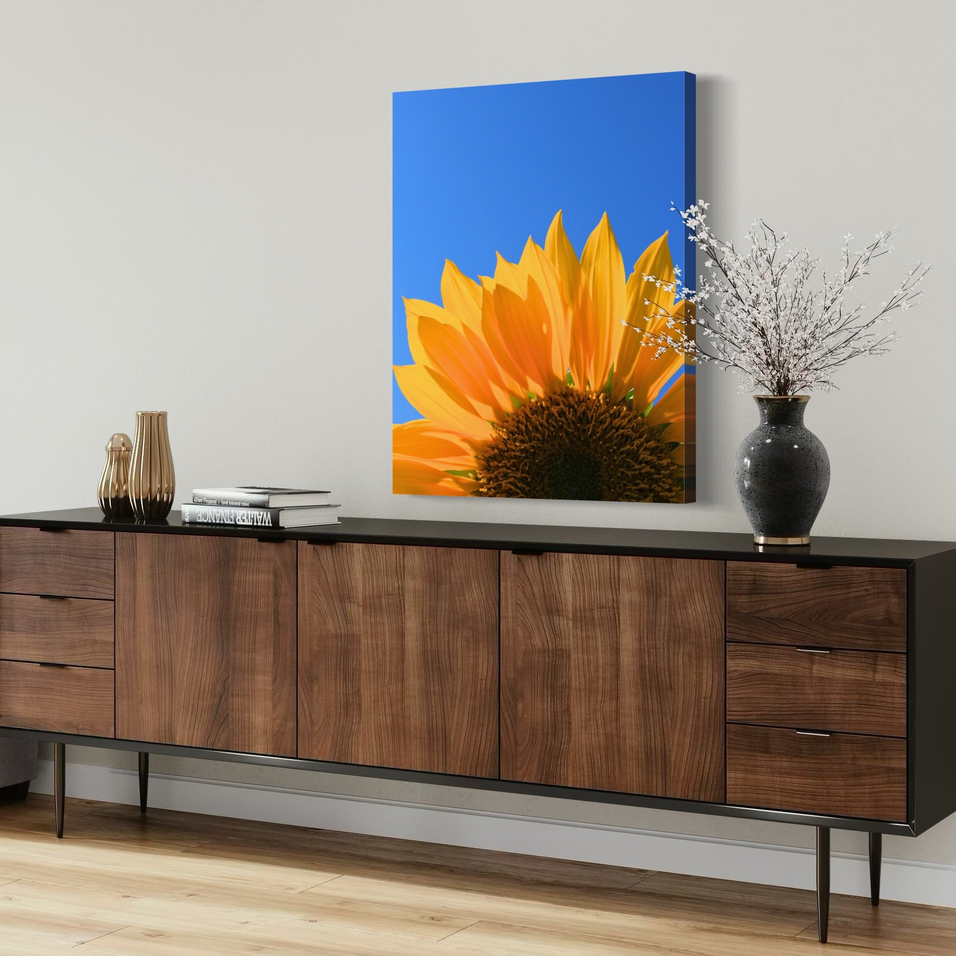 Golden Petals - Moderno Wall Art Wall Art