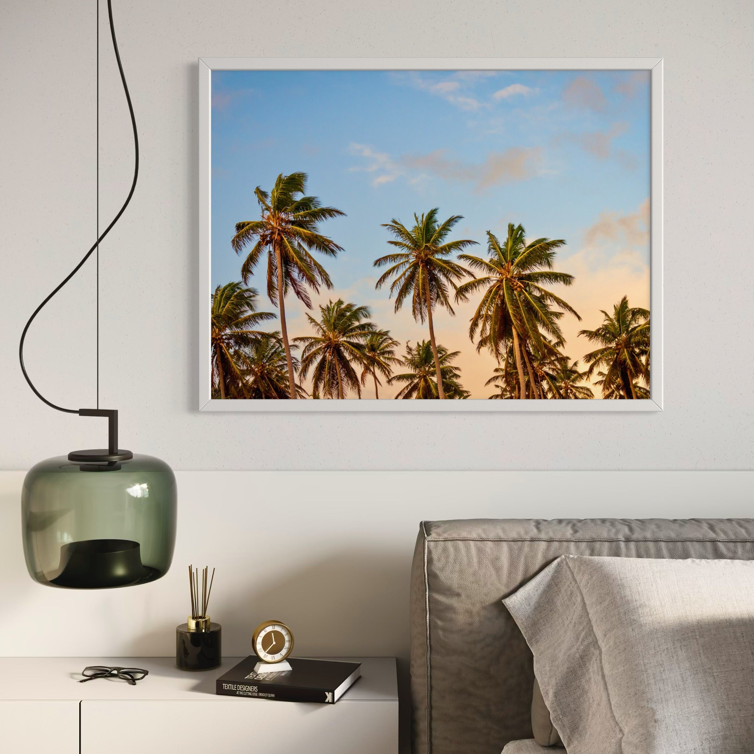 Palms and Painted Sky - Moderno Wall Art Wall Art