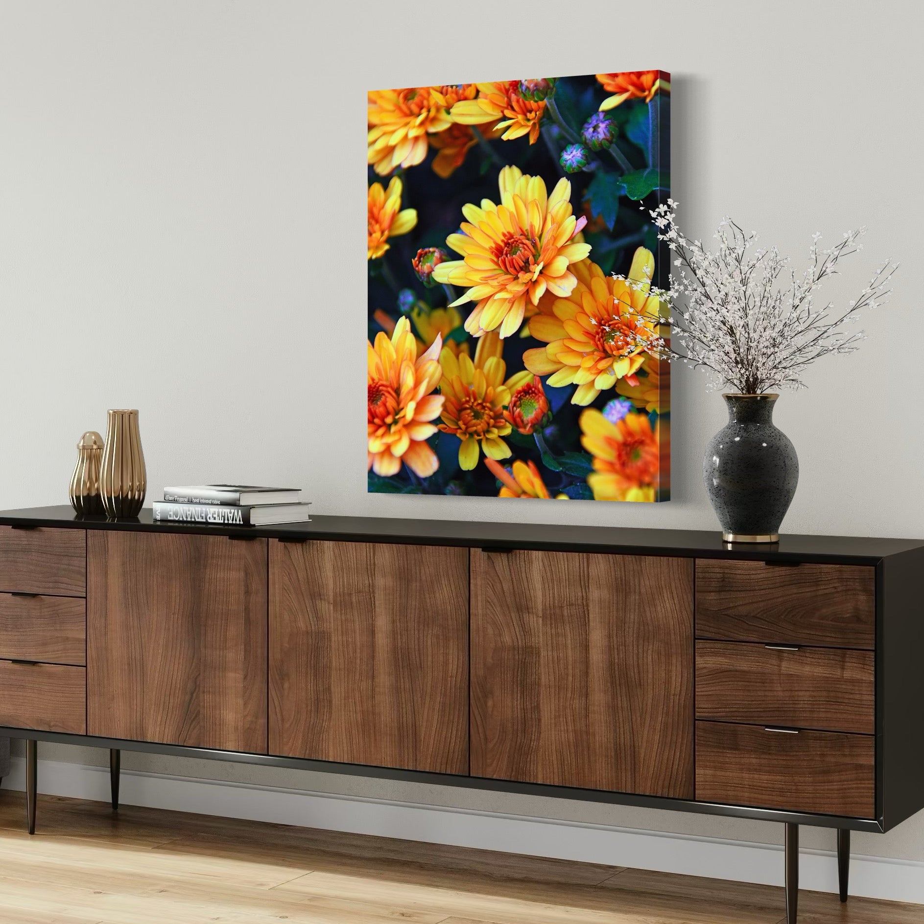 Chrysanthemum Glow - Moderno Wall Art Wall Art