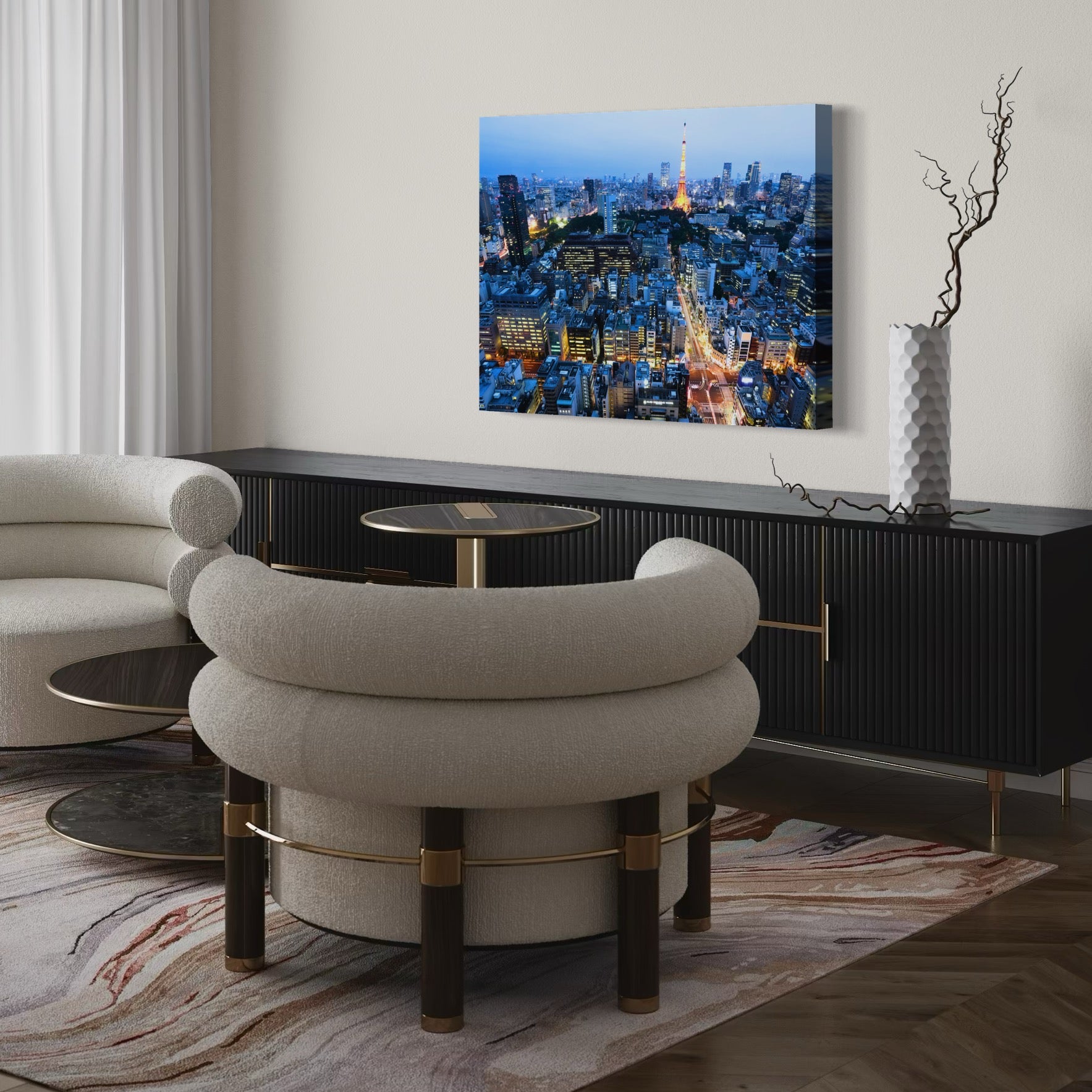 Tokyo Tower at Dusk - Moderno Wall Art Wall Art