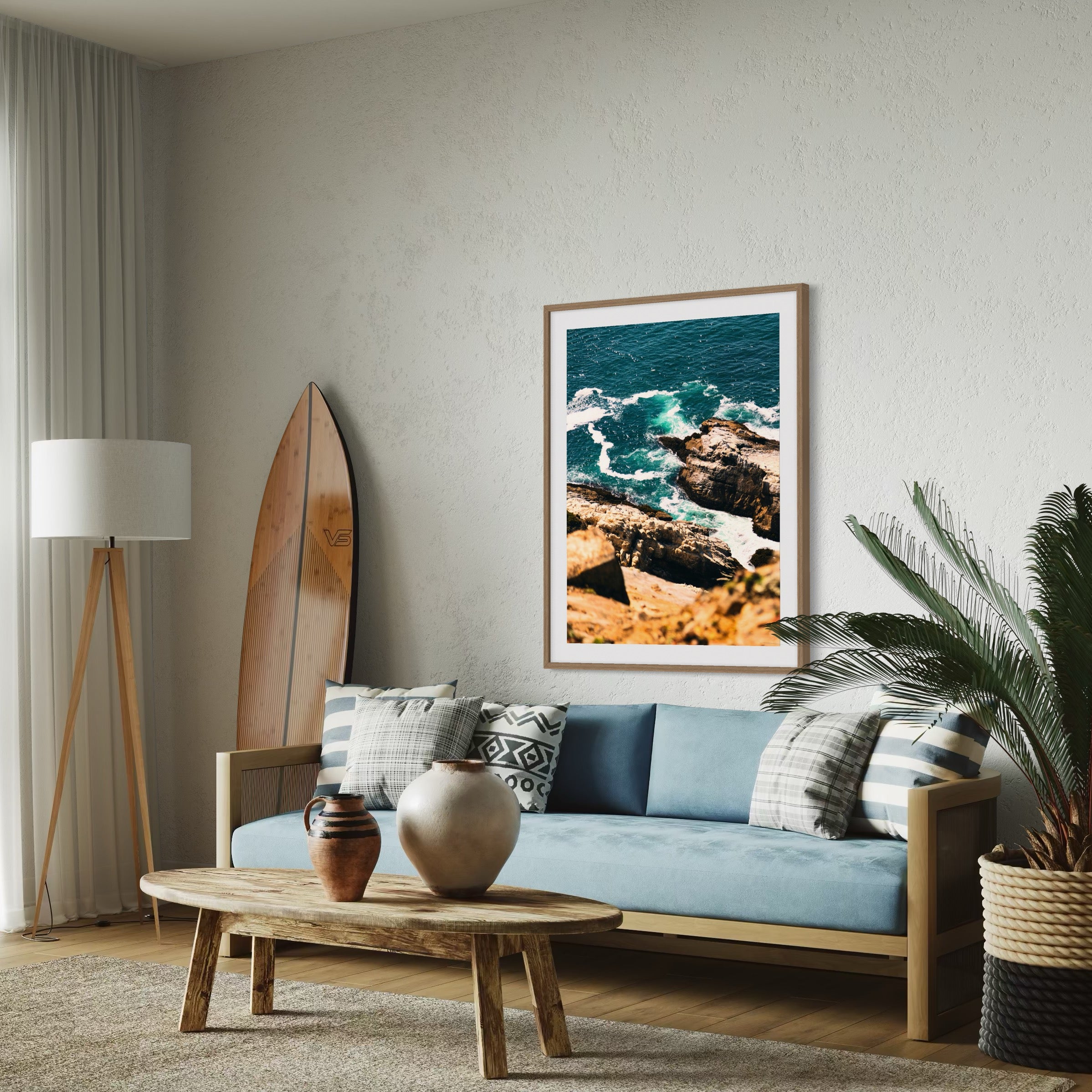 Ocean’s Rugged Edge - Moderno Wall Art Wall Art