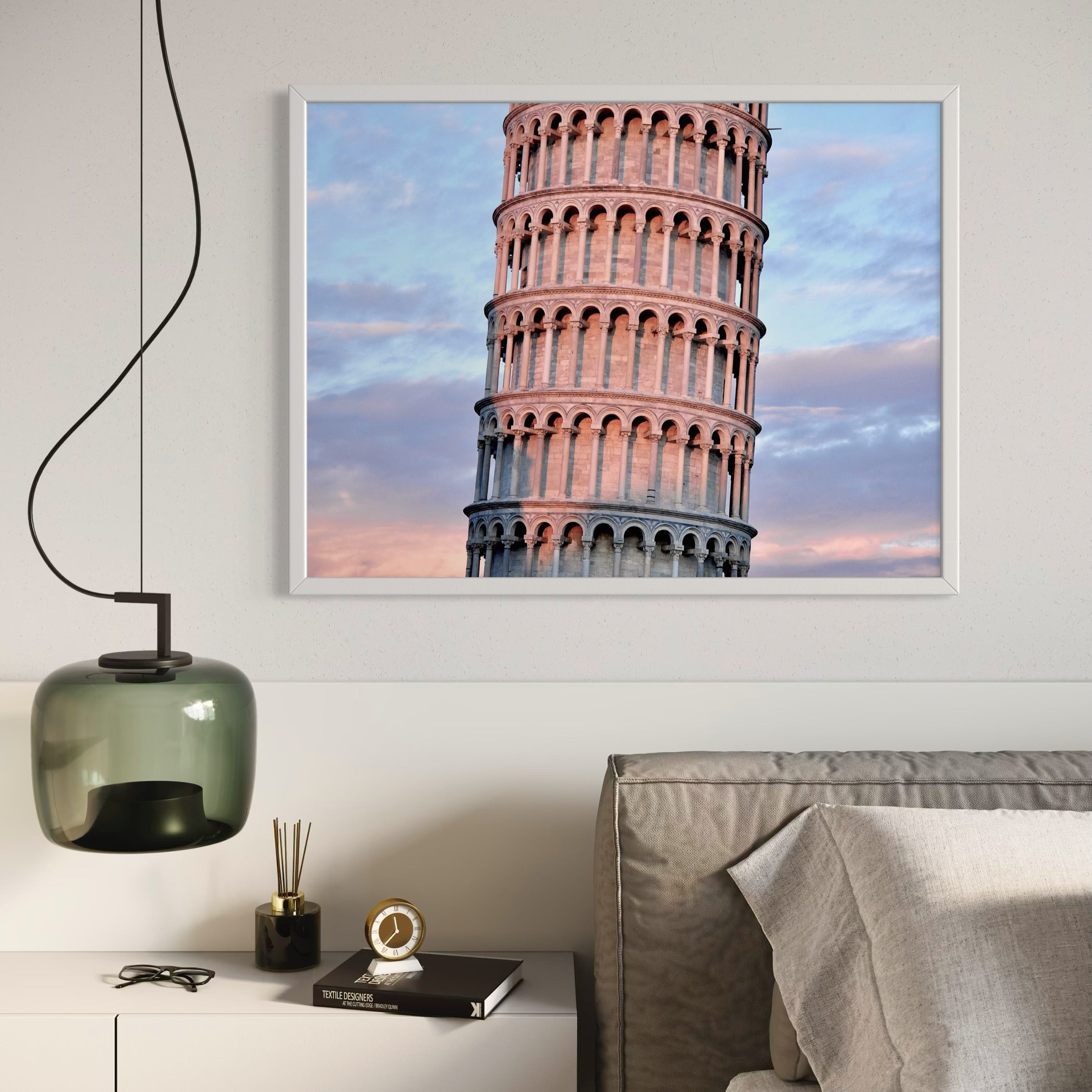 Pink Glow Over Pisa - Moderno Wall Art Wall Art
