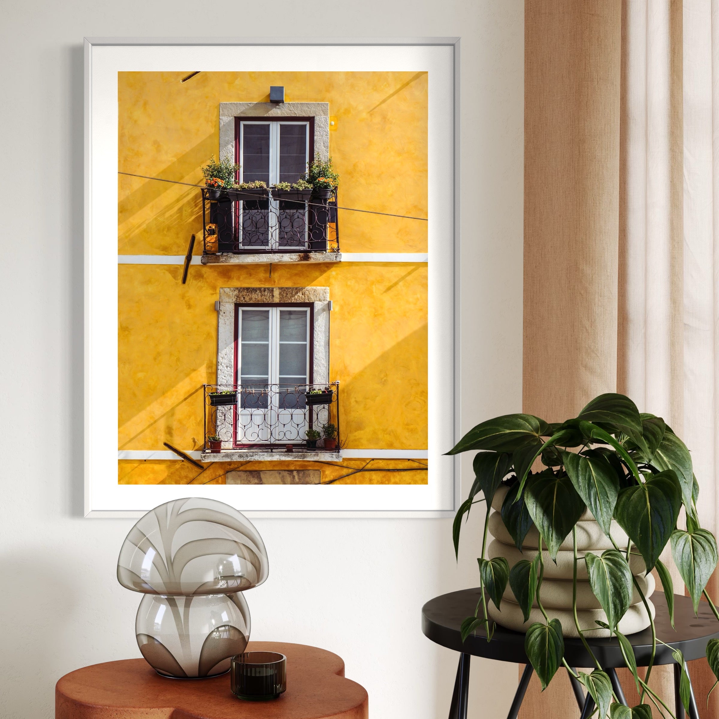 Lisbon Balcony Glow - Moderno Wall Art Wall Art