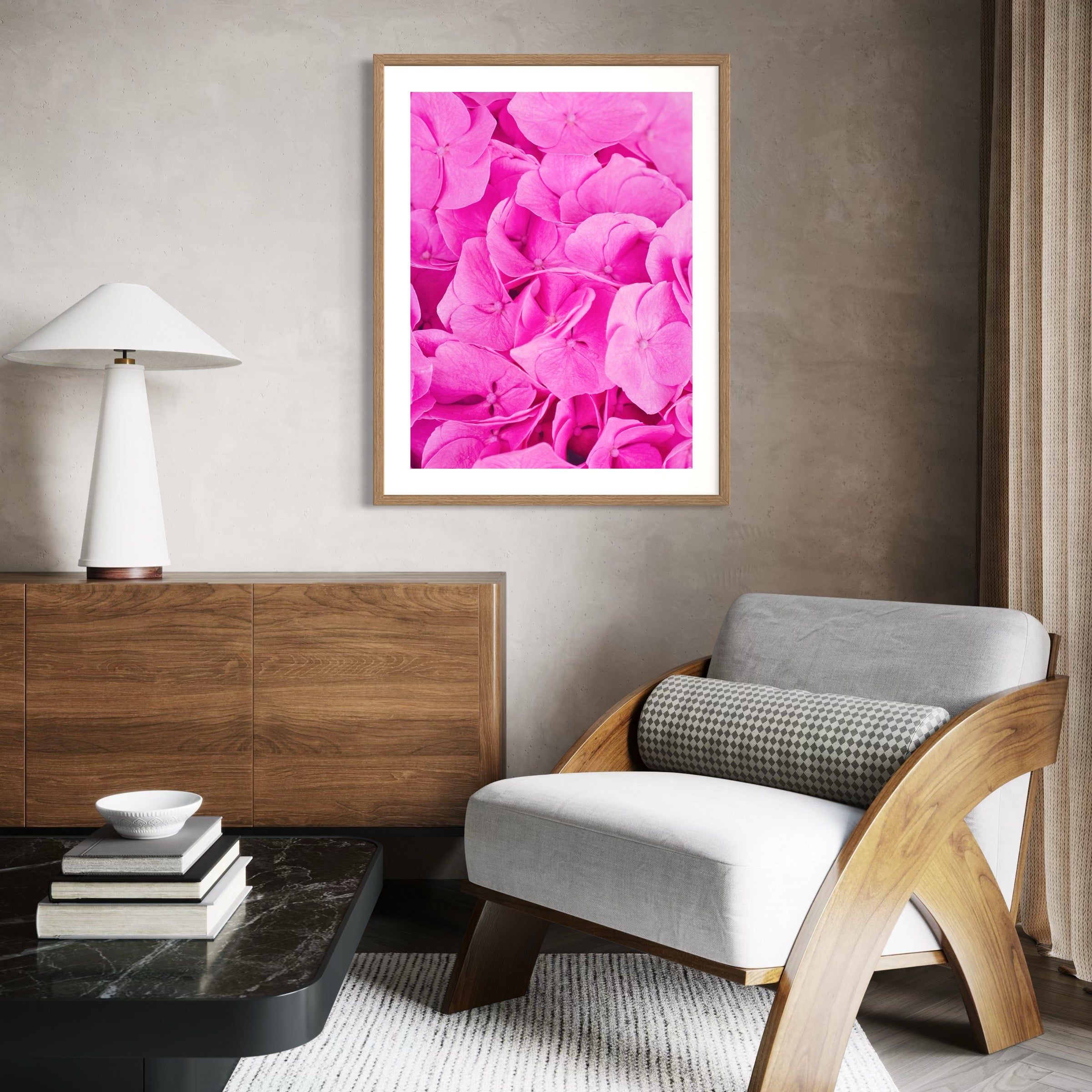 Pink Hydrangea in Detail - Moderno Wall Art Wall Art