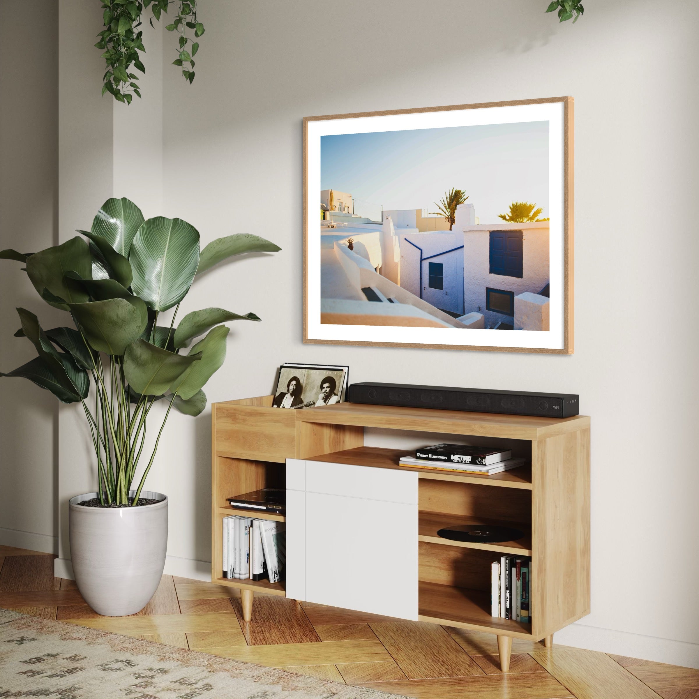 Sunlit Greek Architecture - Moderno Wall Art Wall Art
