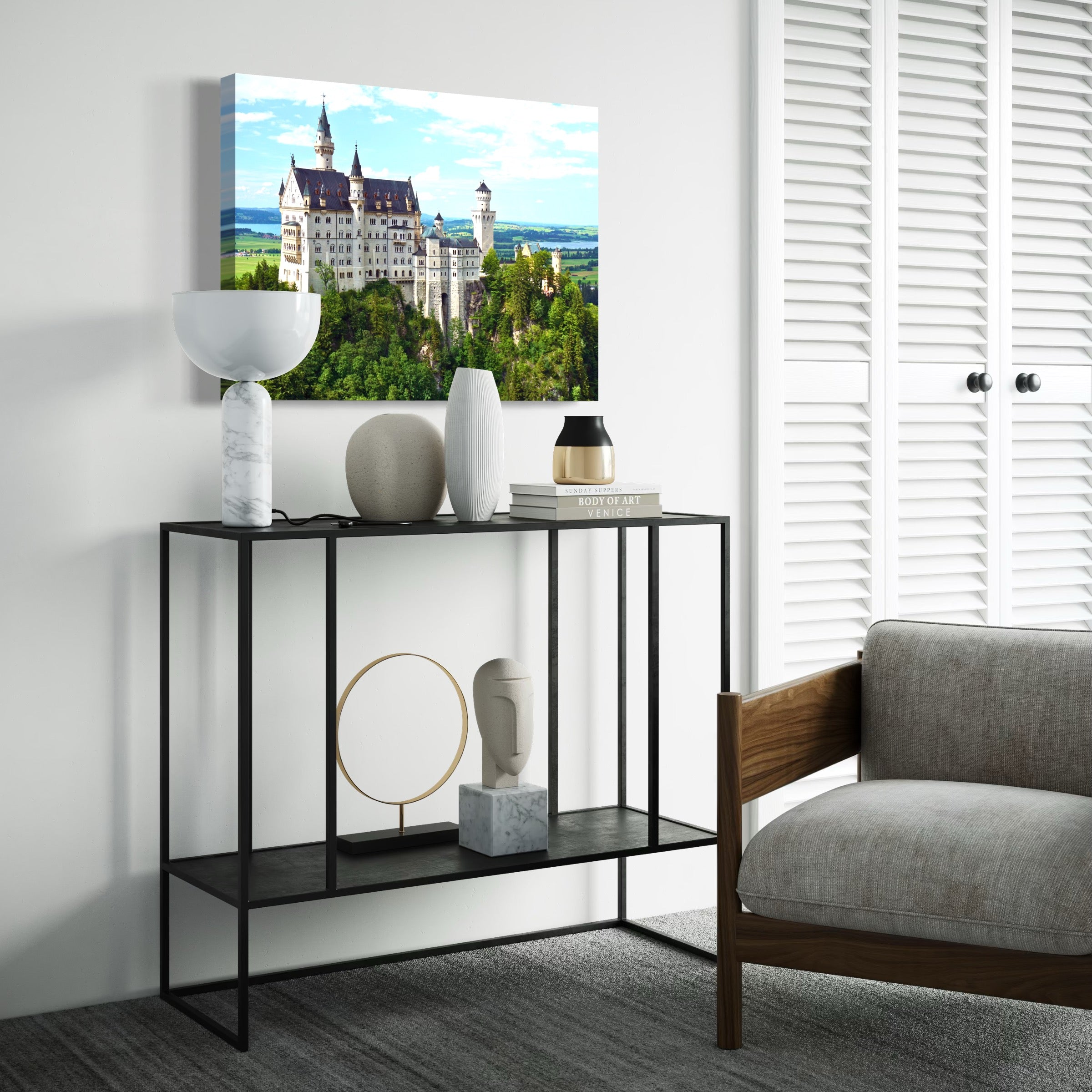 Neuschwanstein Castle Landscape View - Moderno Wall Art Wall Art