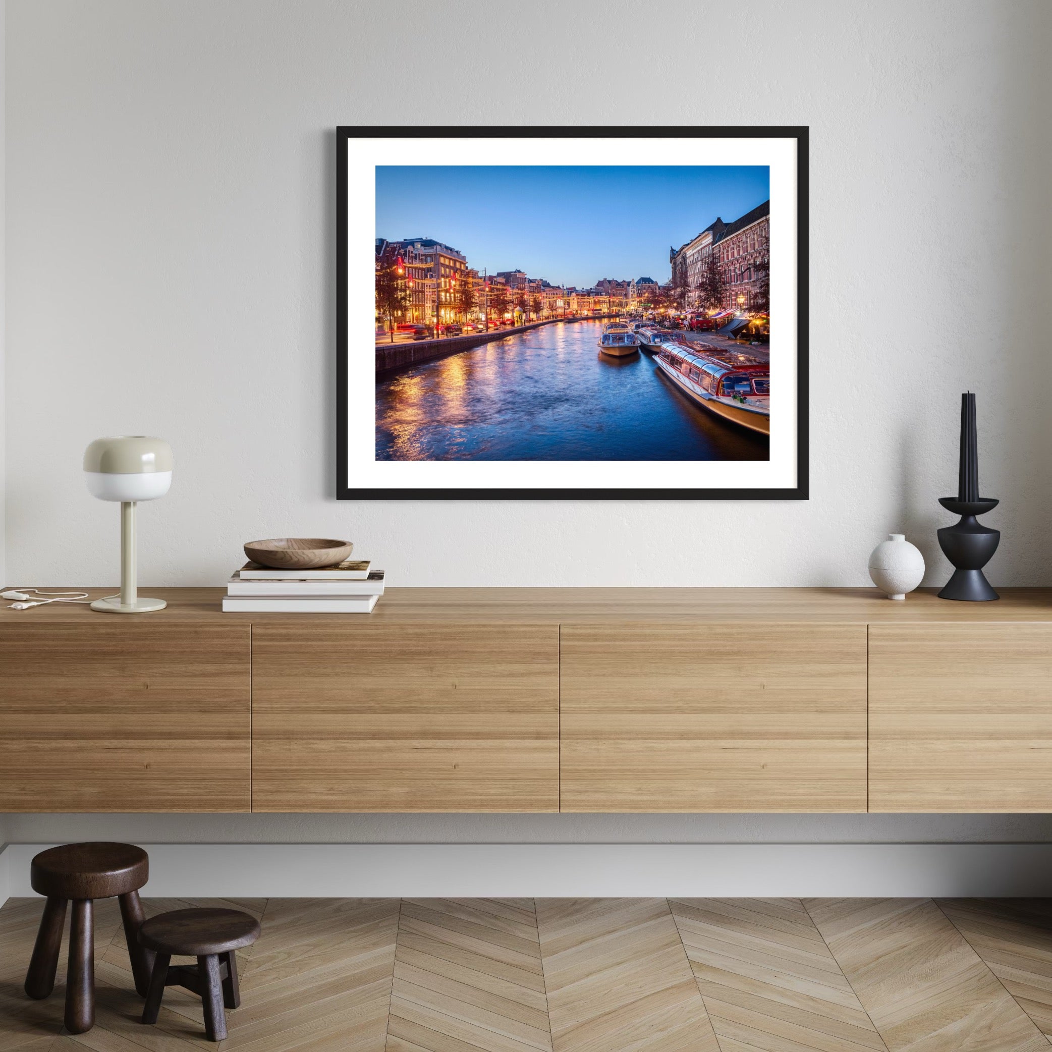 Nightfall in Amsterdam - Moderno Wall Art Wall Art
