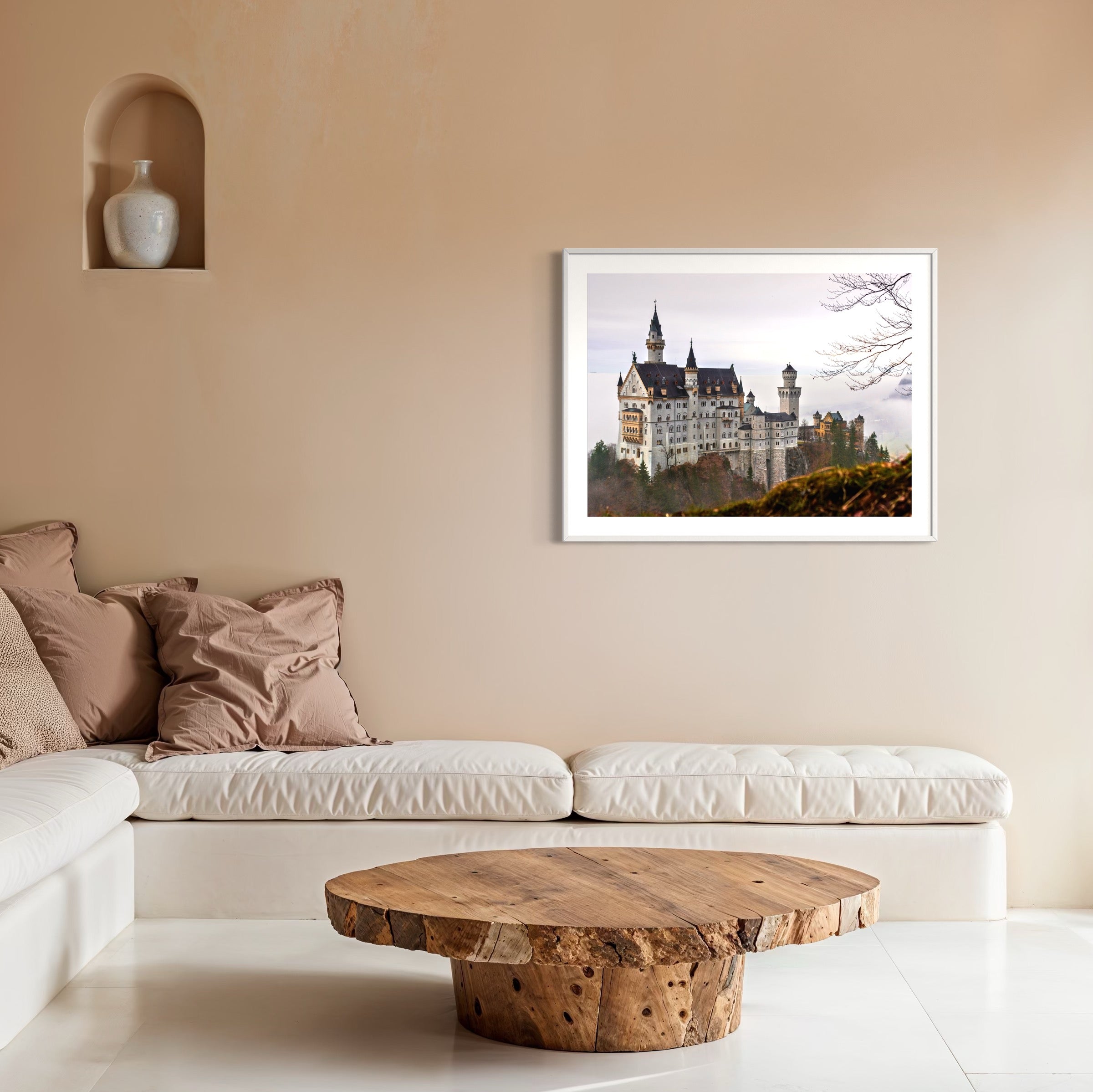 Neuschwanstein Castle in Autumn - Moderno Wall Art Wall Art