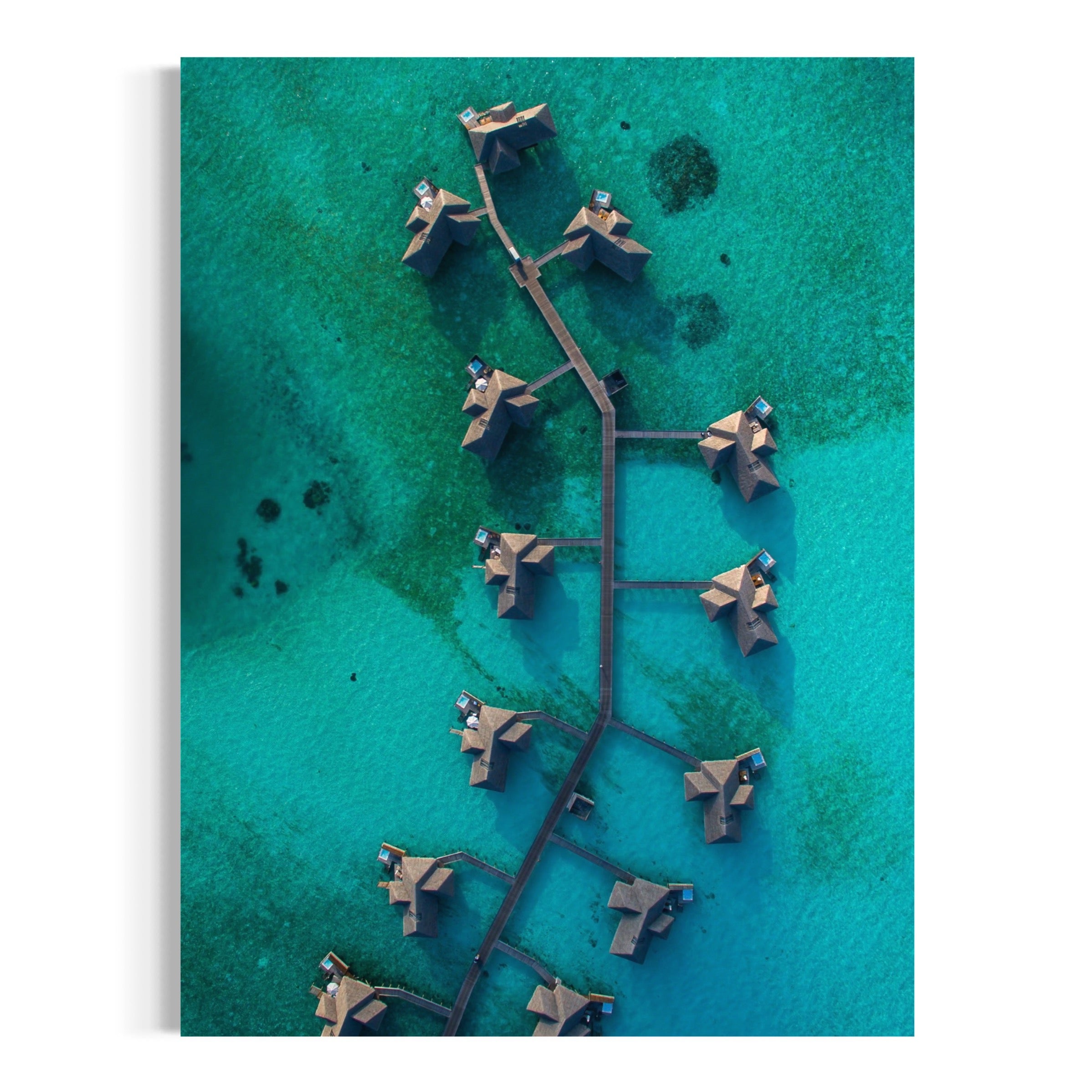 Maldives Beach Huts - Moderno Wall Art Wall Art