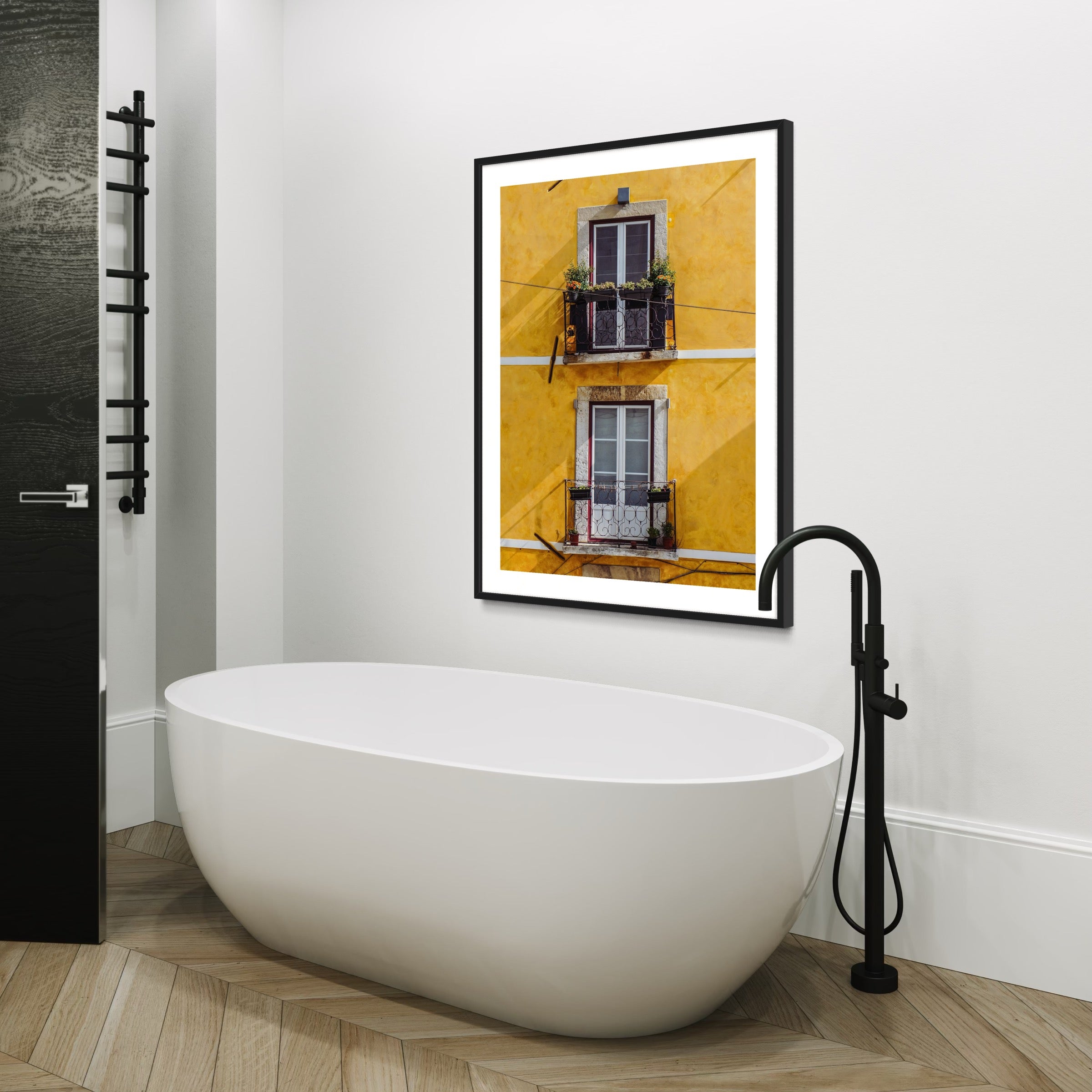 Lisbon Balcony Glow - Moderno Wall Art Wall Art