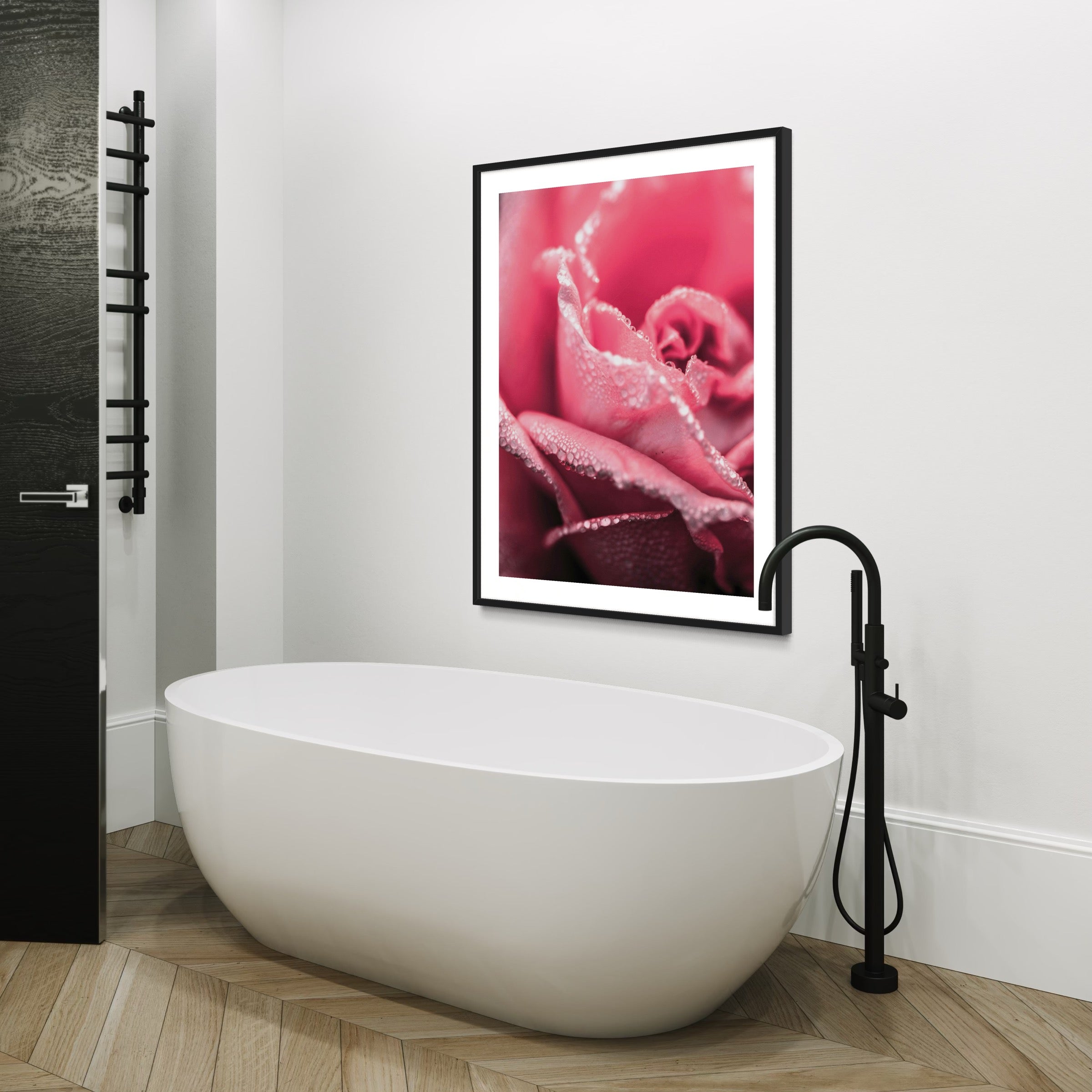 Dew-Kissed Rose - Moderno Wall Art Wall Art