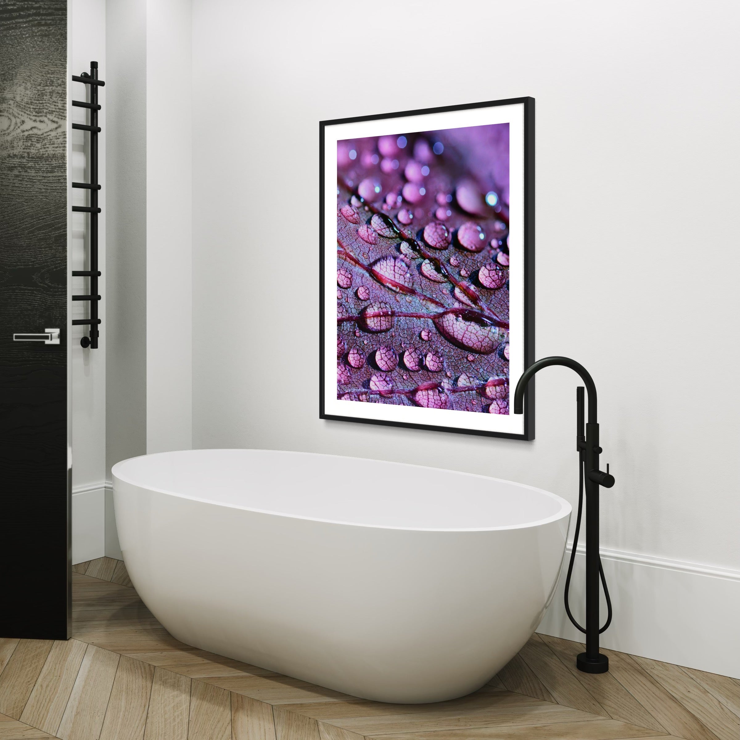 Rain-Kissed Leaf - Moderno Wall Art Wall Art