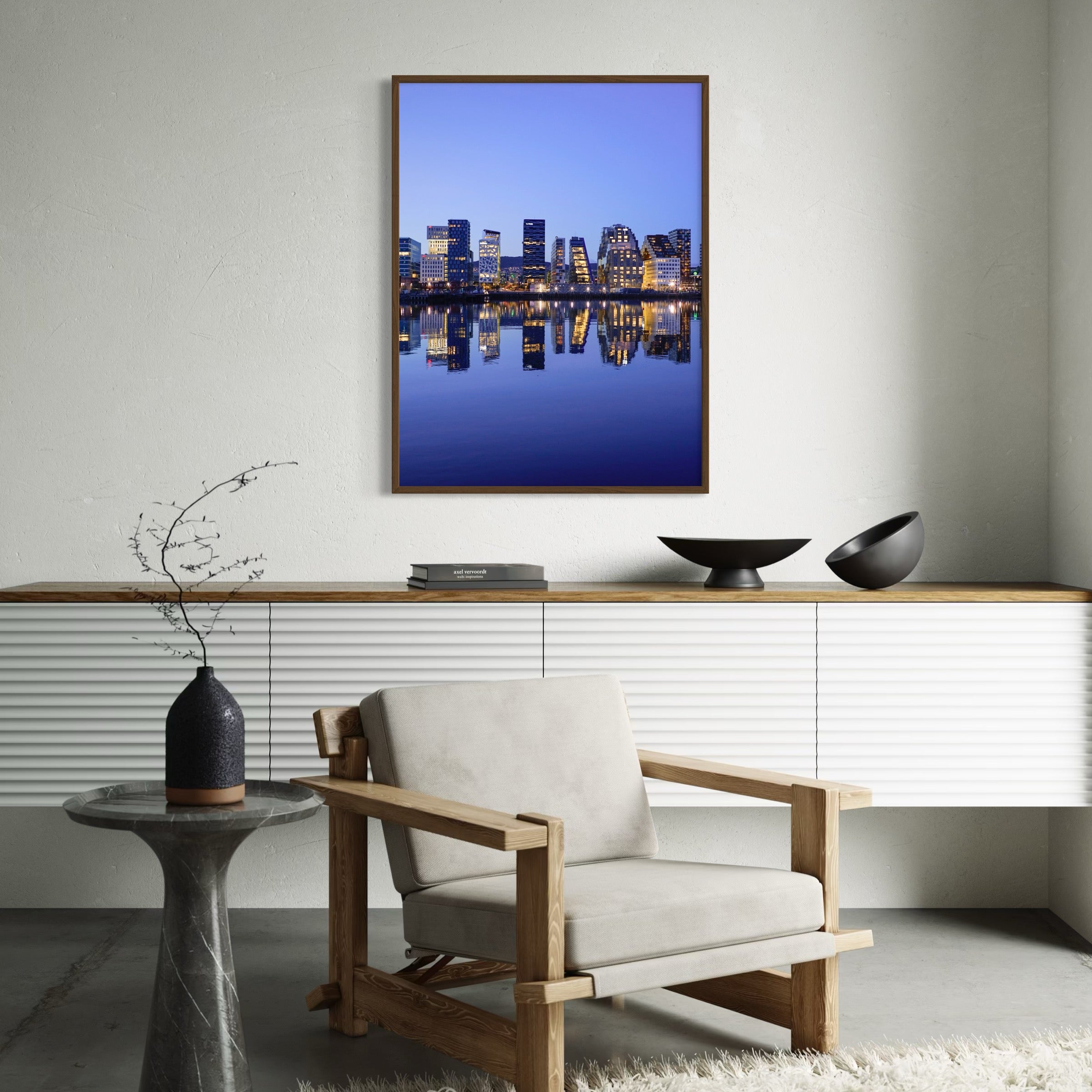 Oslo Skyline Glow - Moderno Wall Art Wall Art