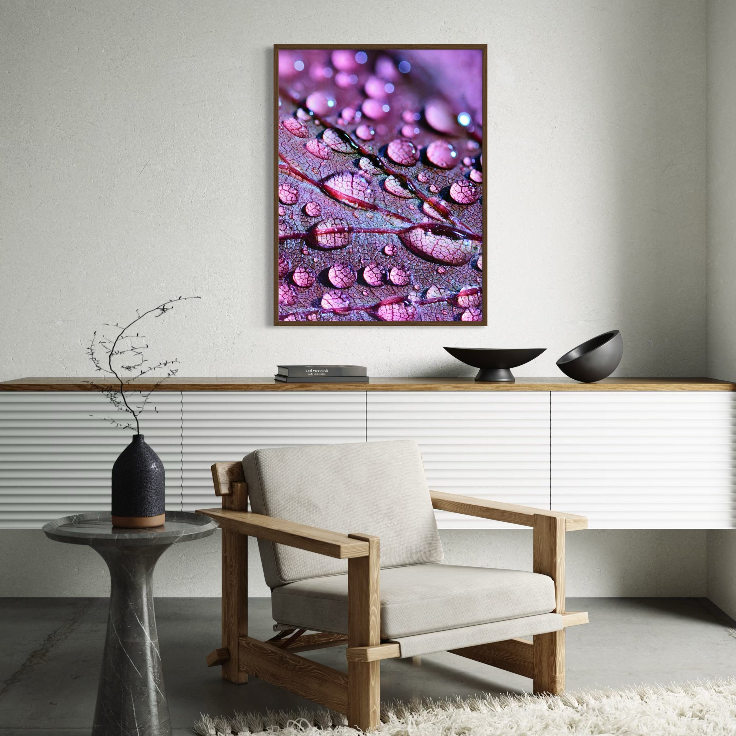 Rain-Kissed Leaf - Moderno Wall Art Wall Art