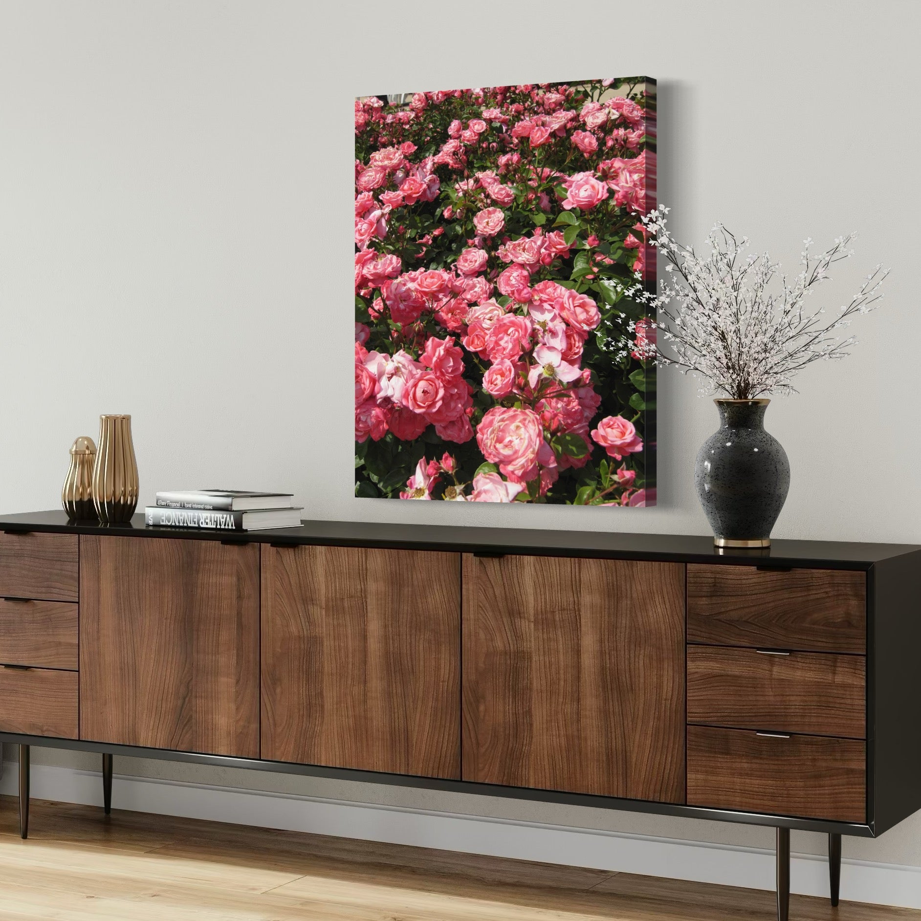 Radiant Rose Garden - Moderno Wall Art Wall Art