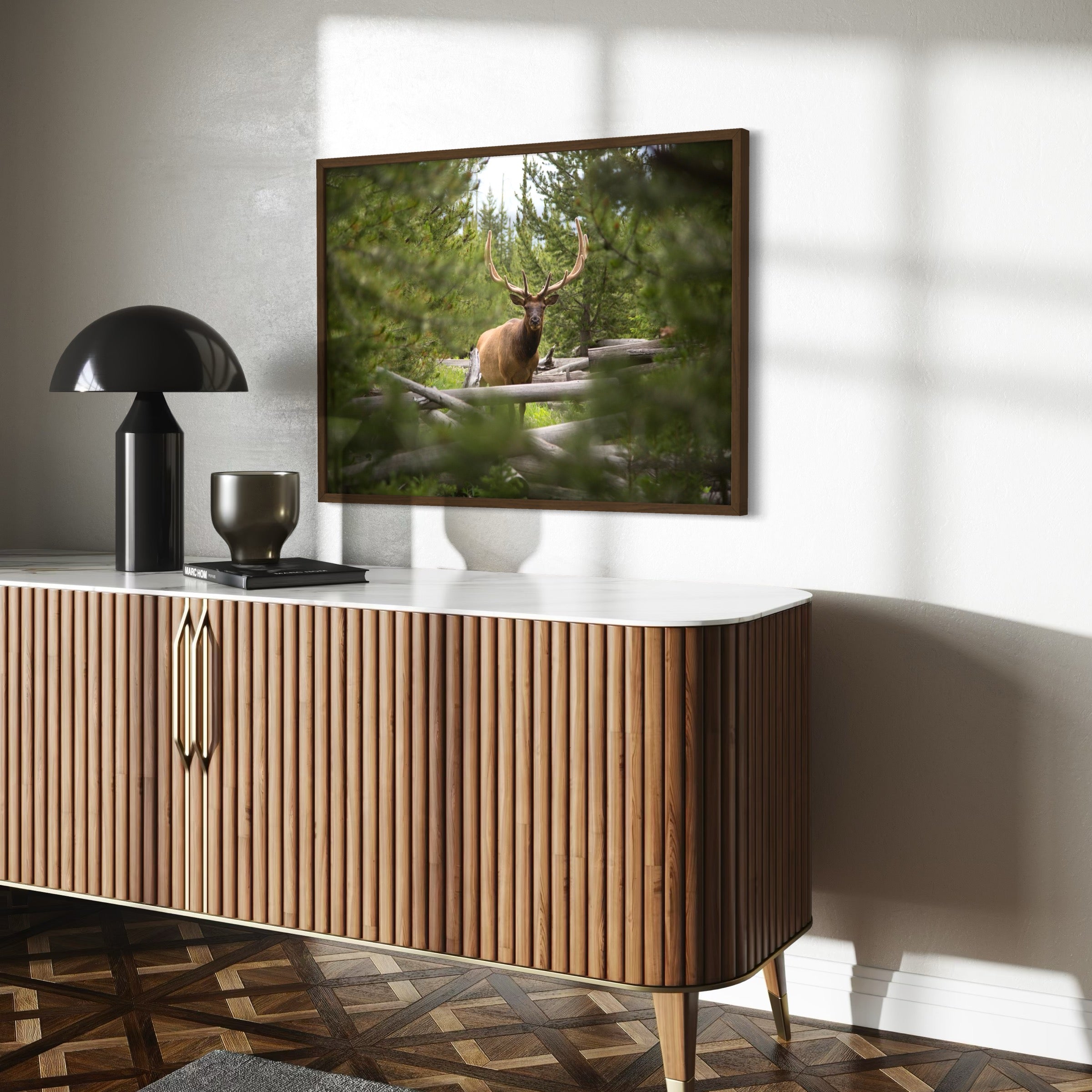 Majestic Elk in the Forest - Moderno Wall Art Wall Art