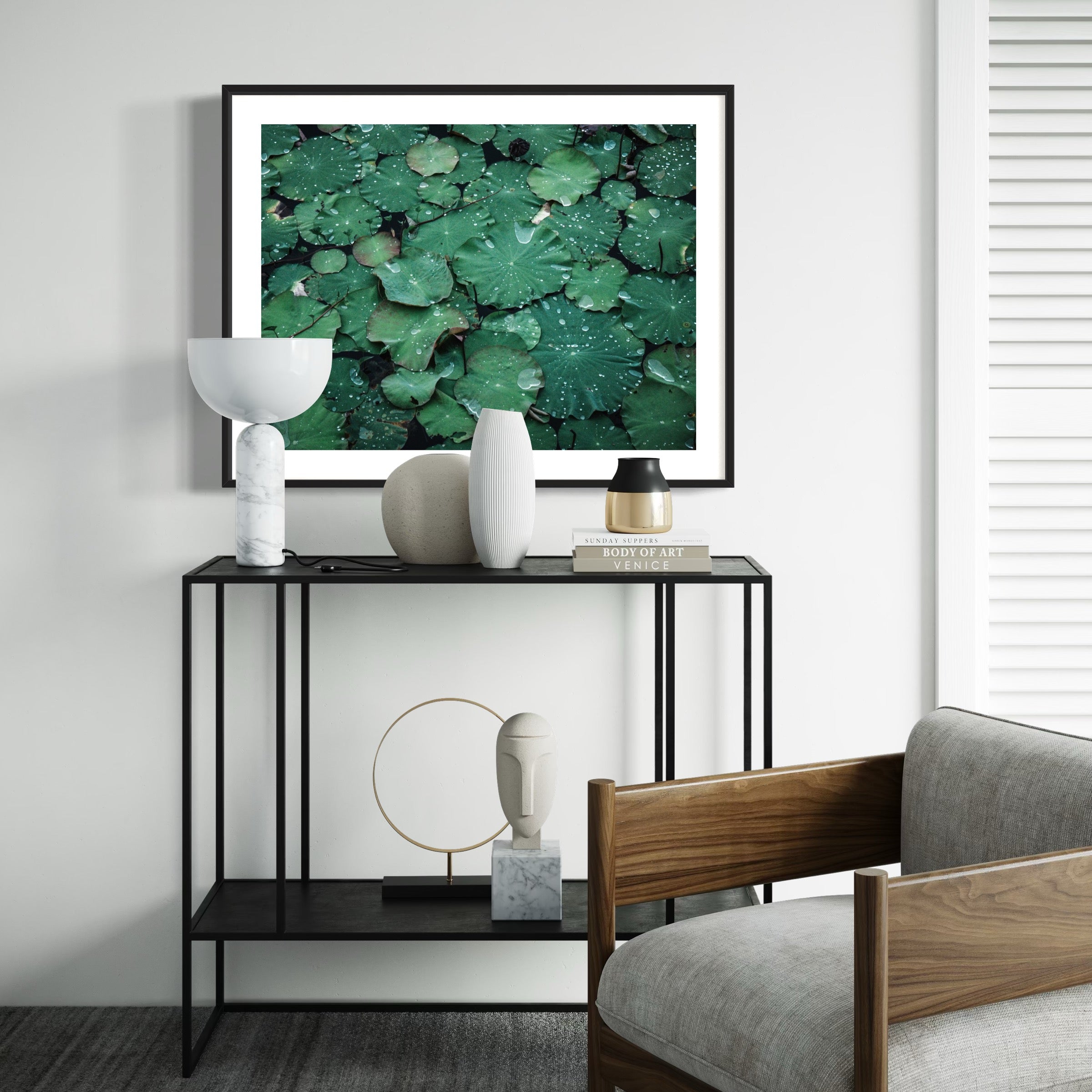 Raindrops & Lily Pads - Moderno Wall Art Wall Art