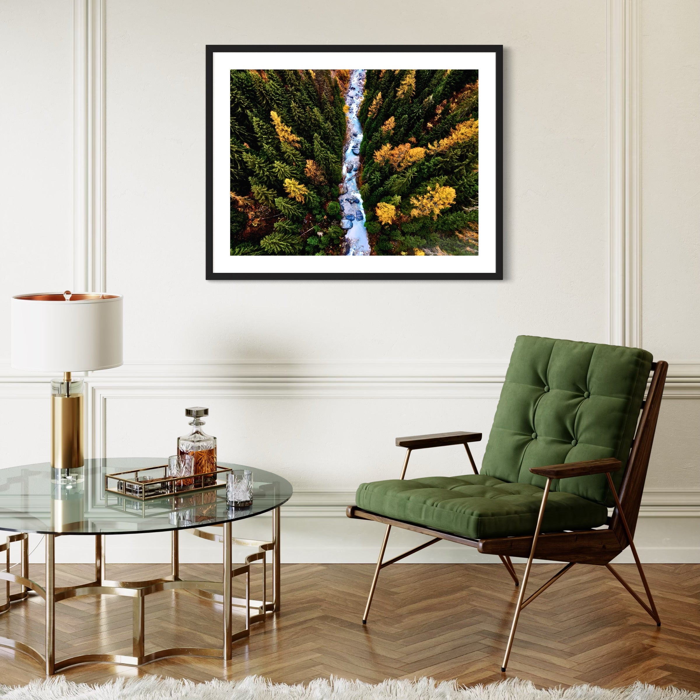 Fall Colors and Creek Waters - Moderno Wall Art Wall Art