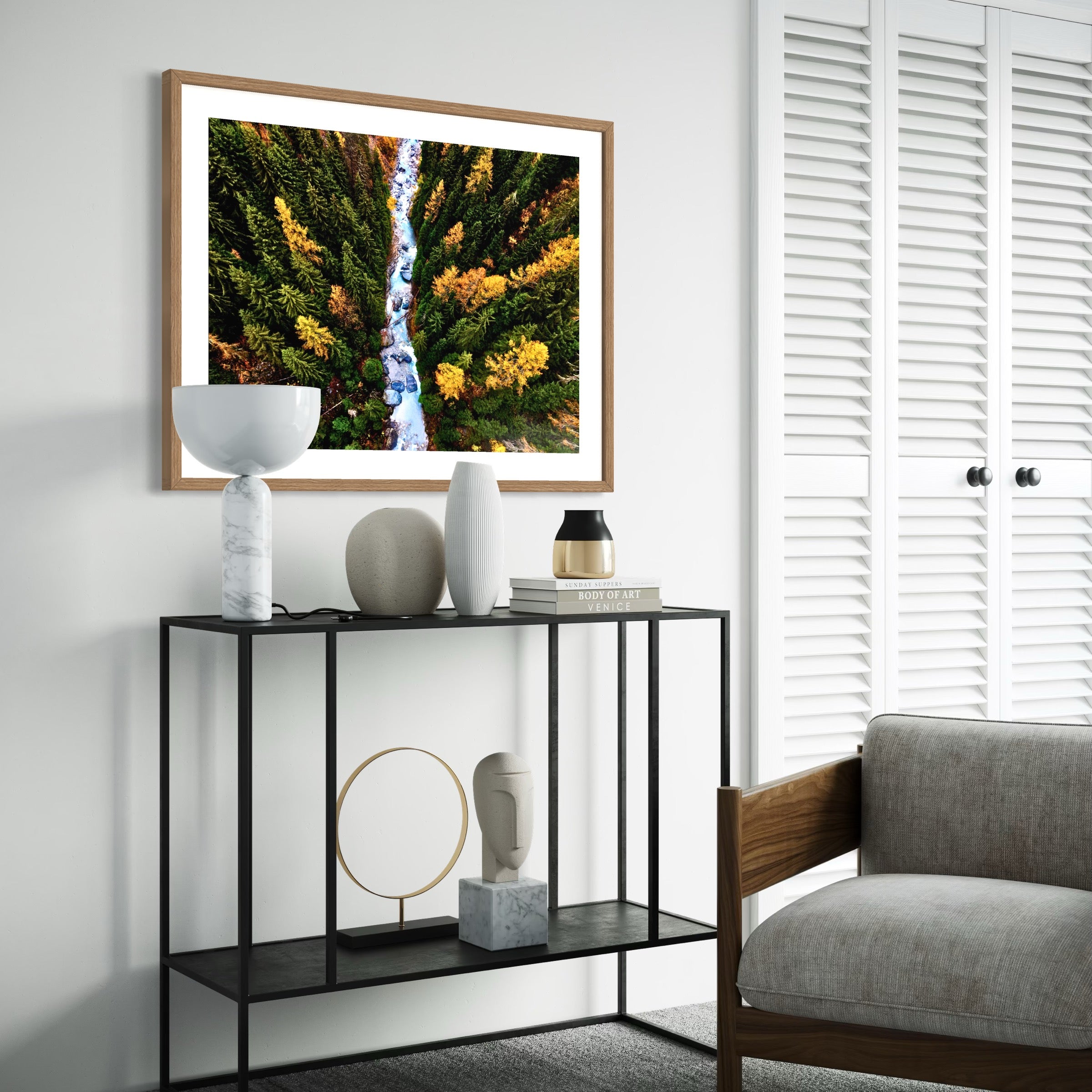 Fall Colors and Creek Waters - Moderno Wall Art Wall Art