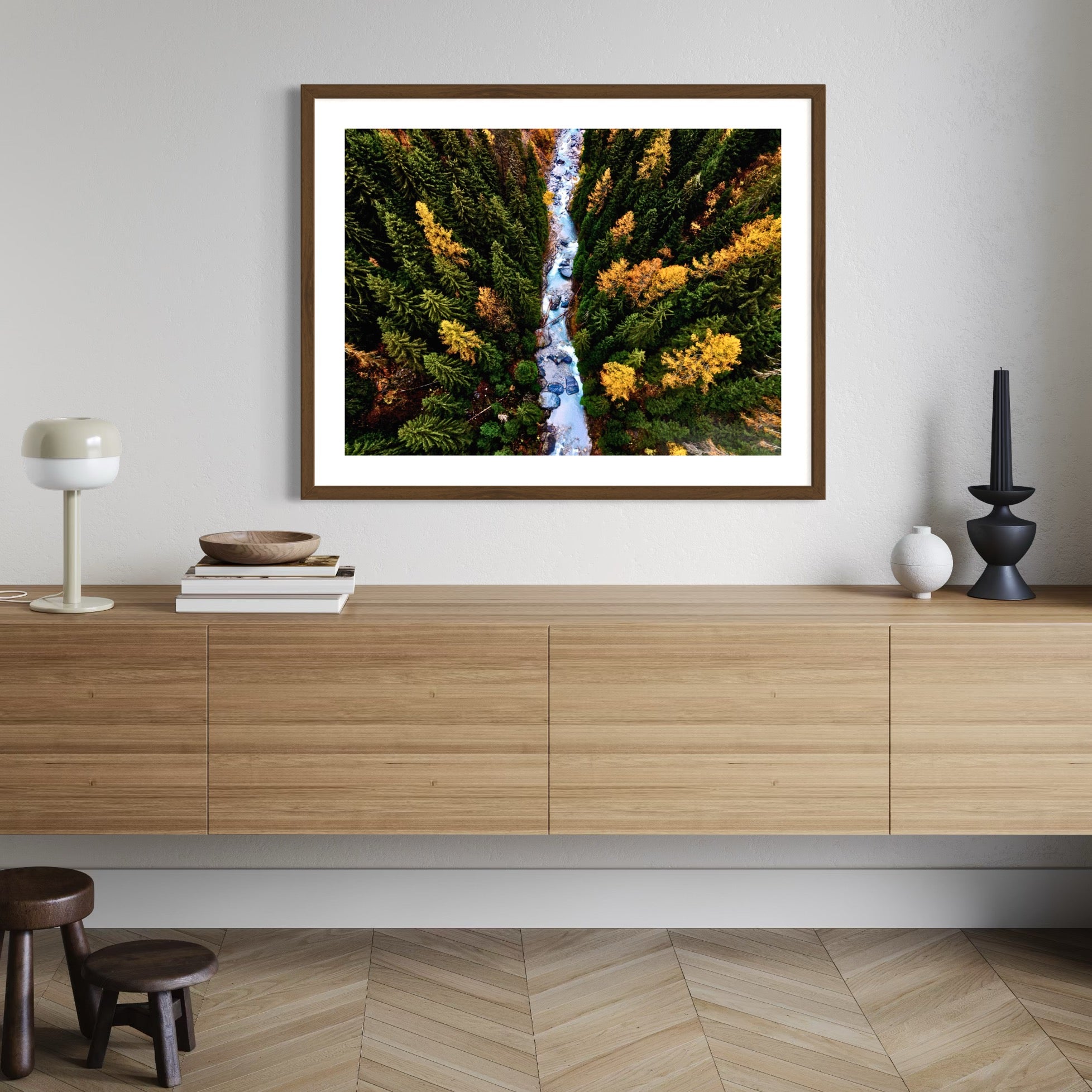 Fall Colors and Creek Waters - Moderno Wall Art Wall Art