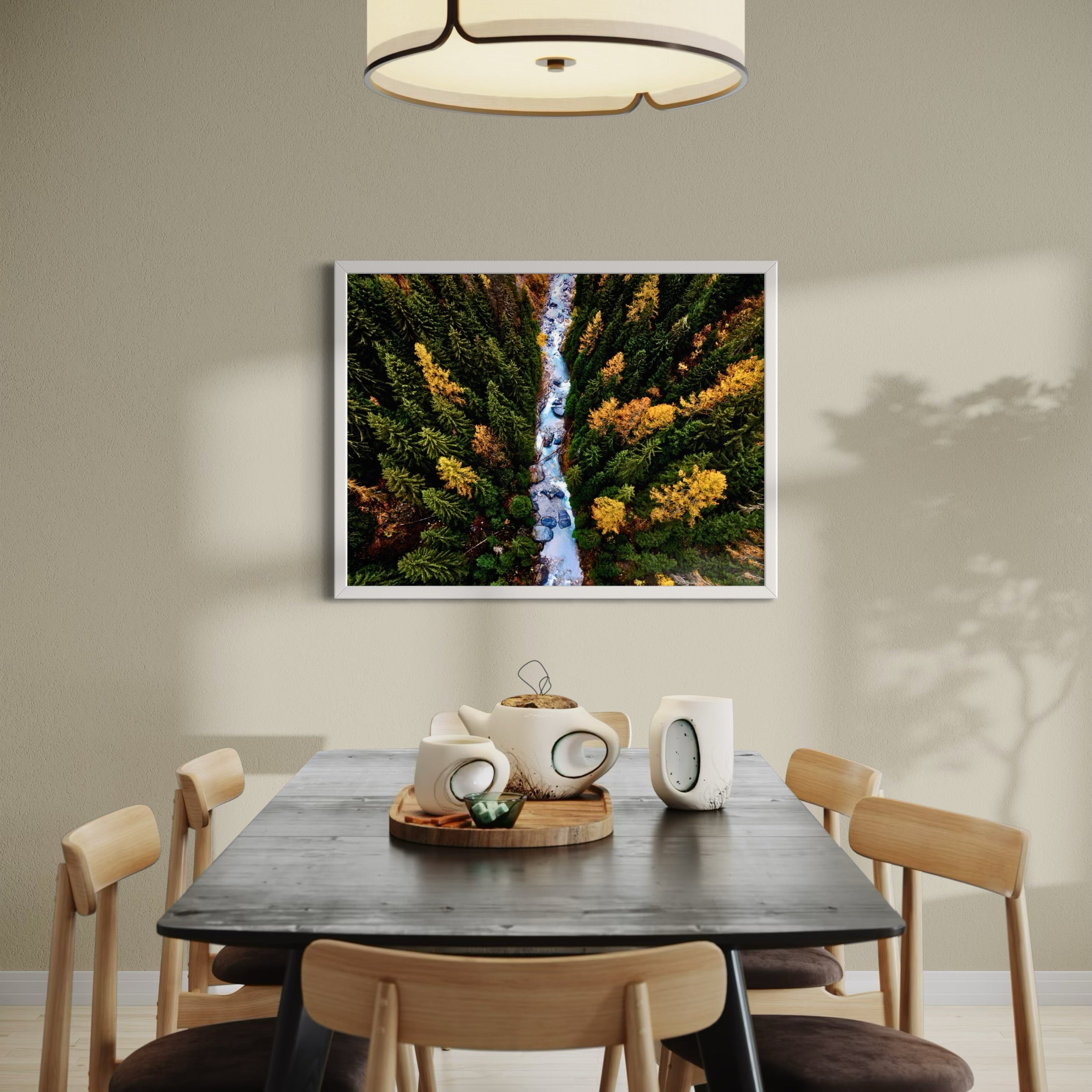 Fall Colors and Creek Waters - Moderno Wall Art Wall Art