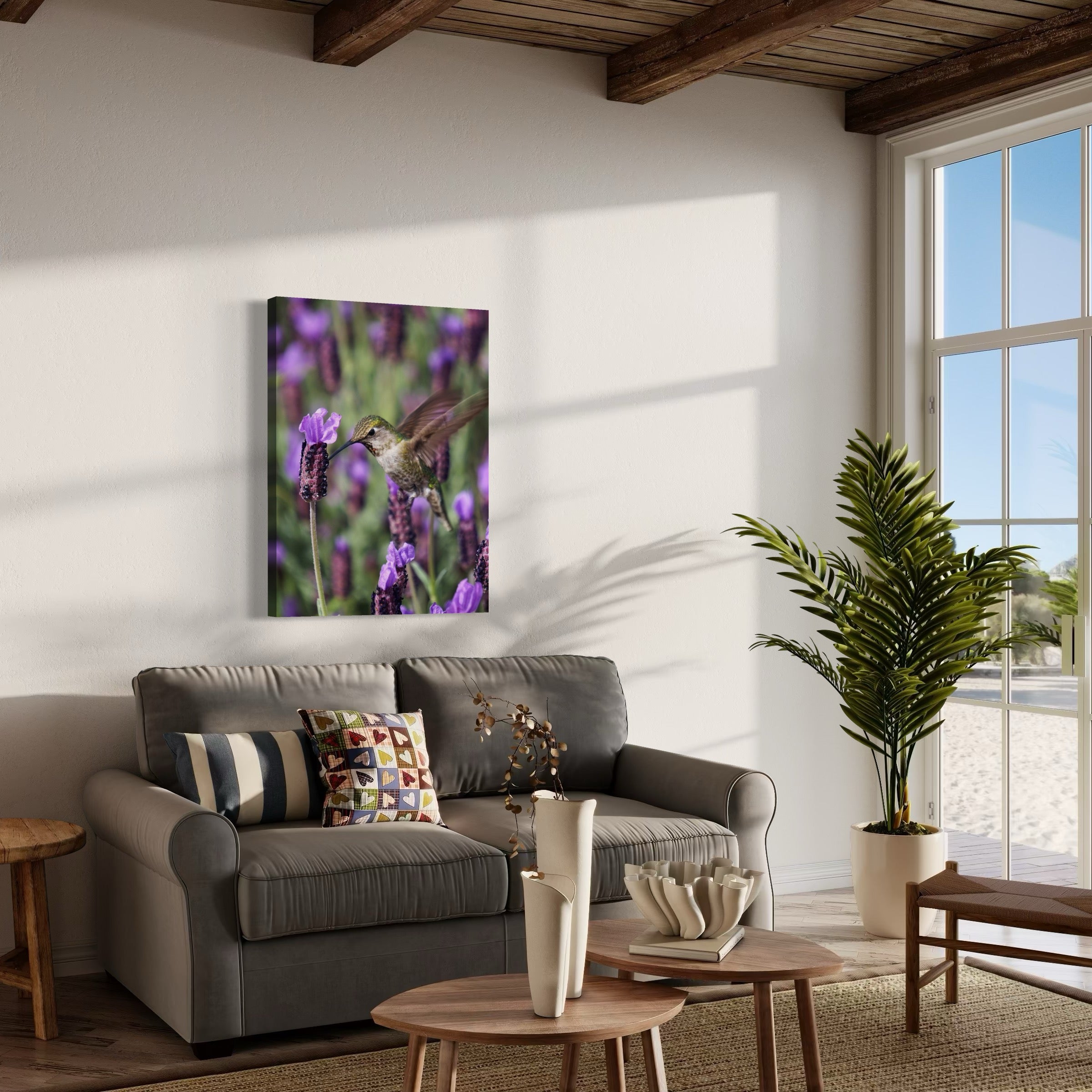 Hummingbird & Spanish Lavender - Moderno Wall Art Wall Art