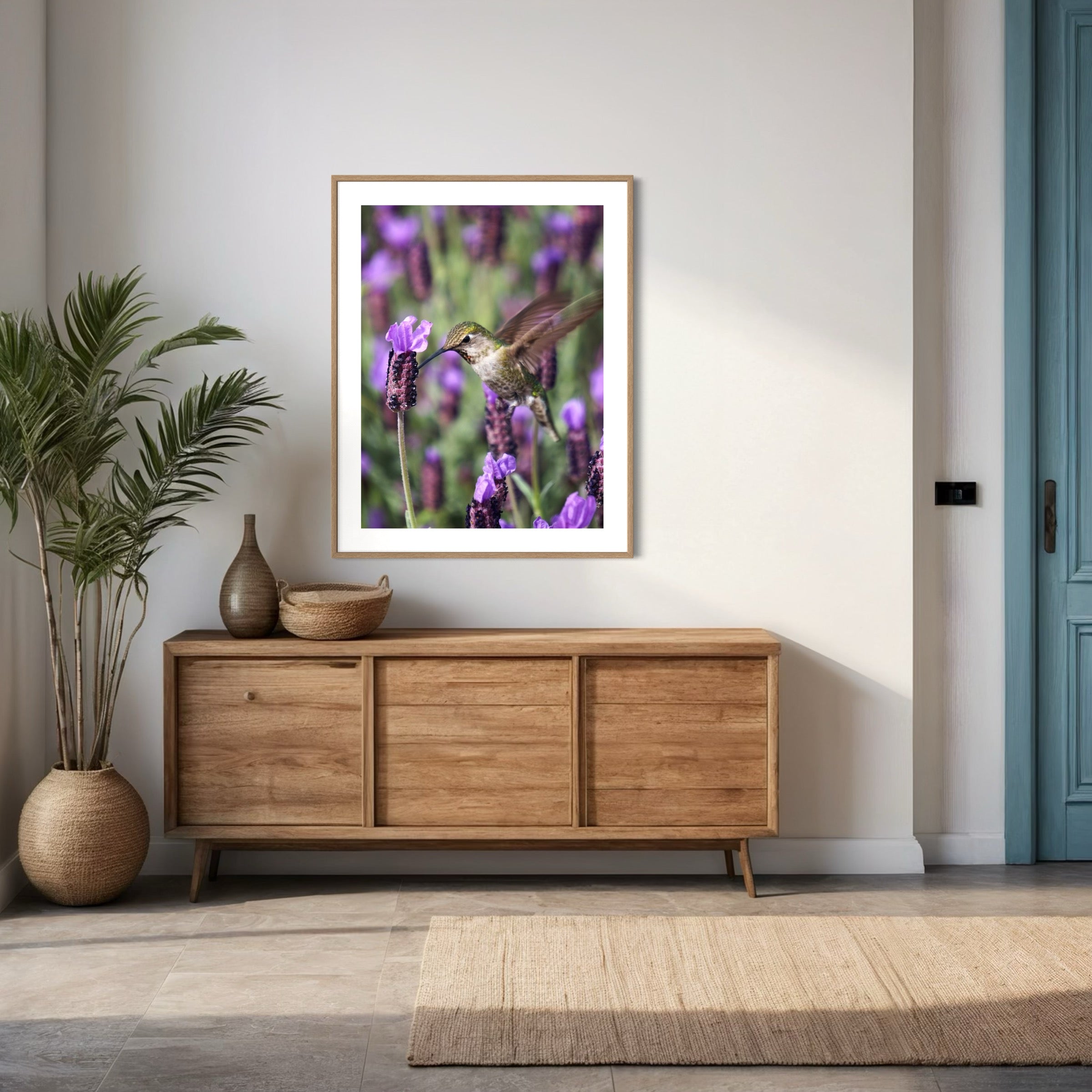 Hummingbird & Spanish Lavender - Moderno Wall Art Wall Art