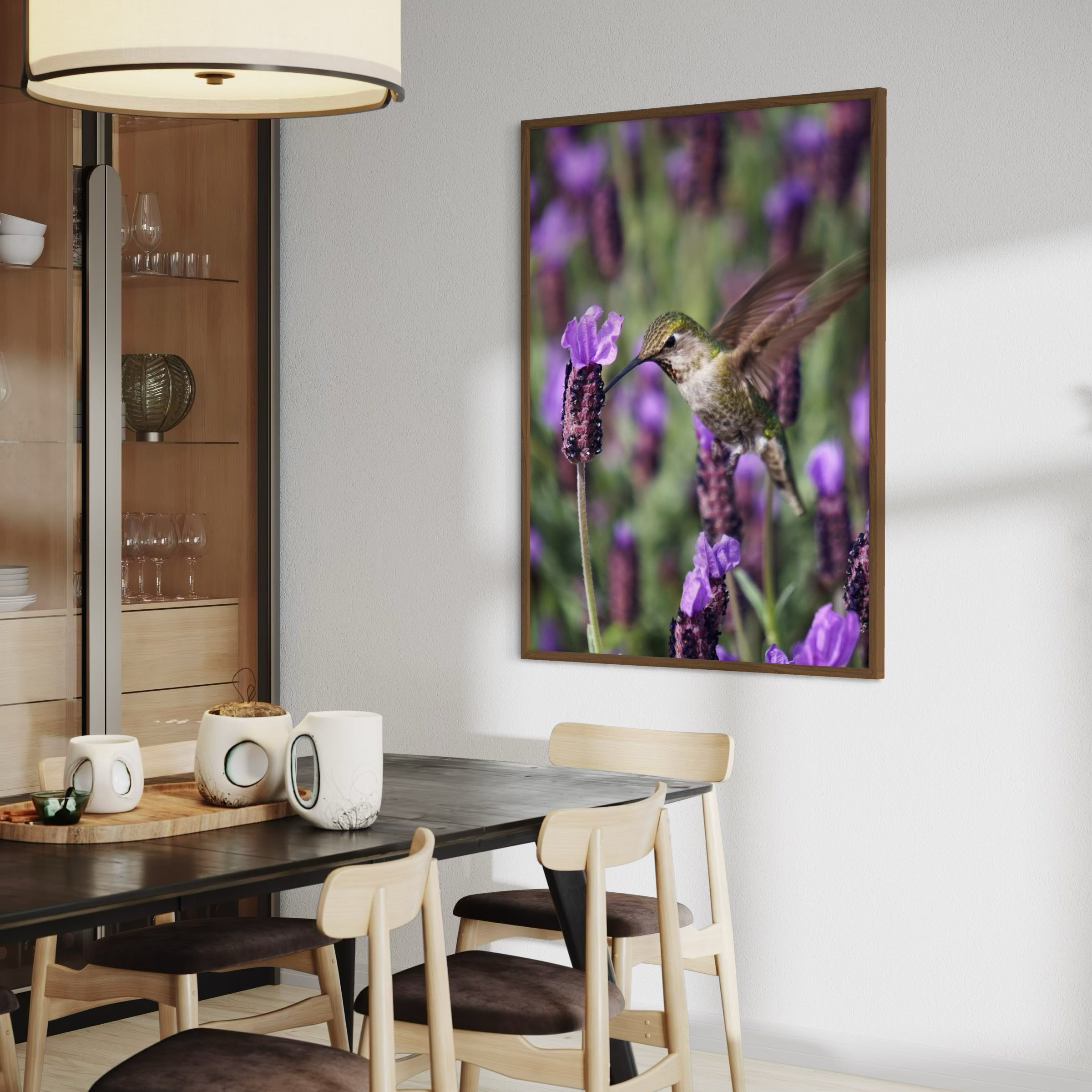 Hummingbird & Spanish Lavender - Moderno Wall Art Wall Art