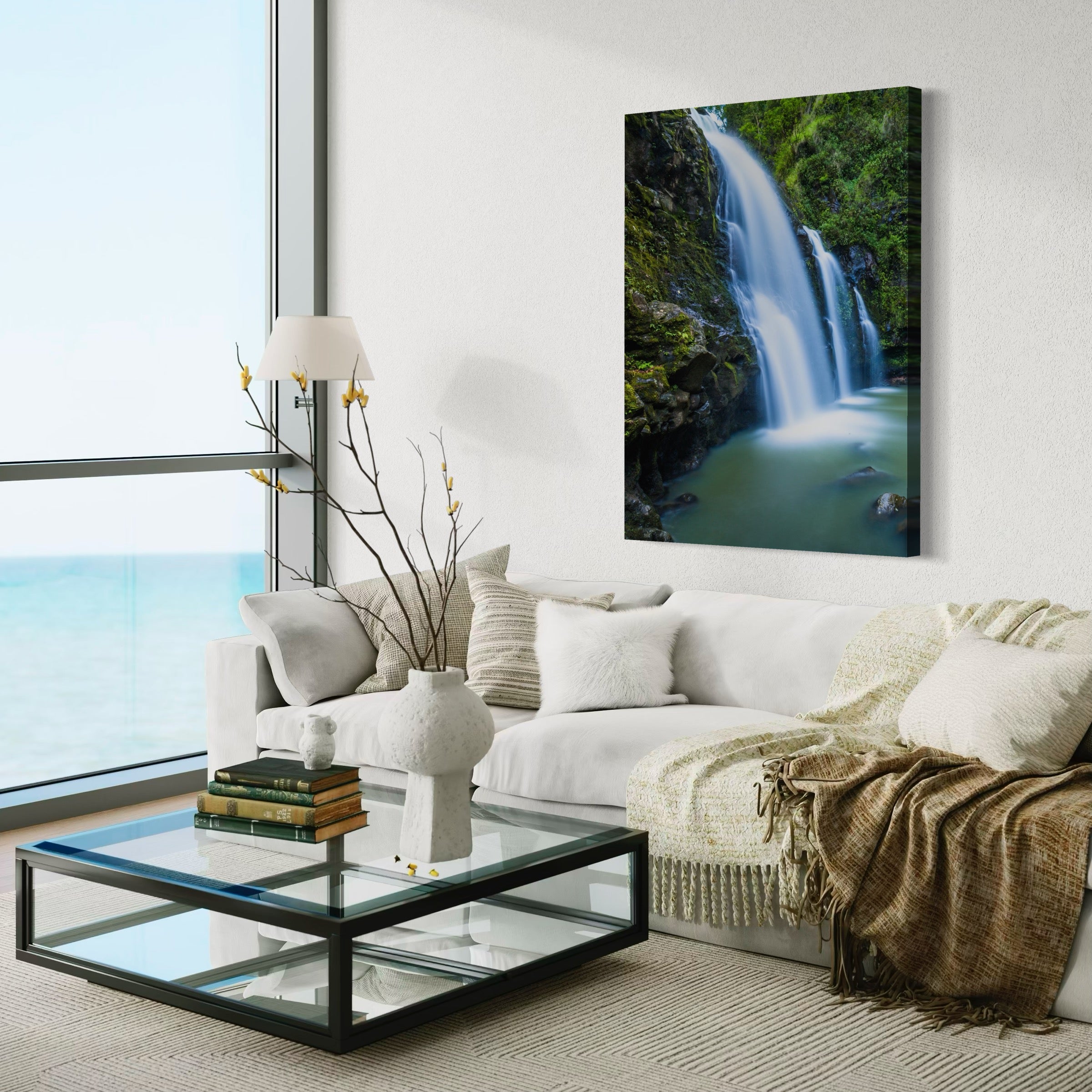 Upper Waikani Falls - Moderno Wall Art Wall Art