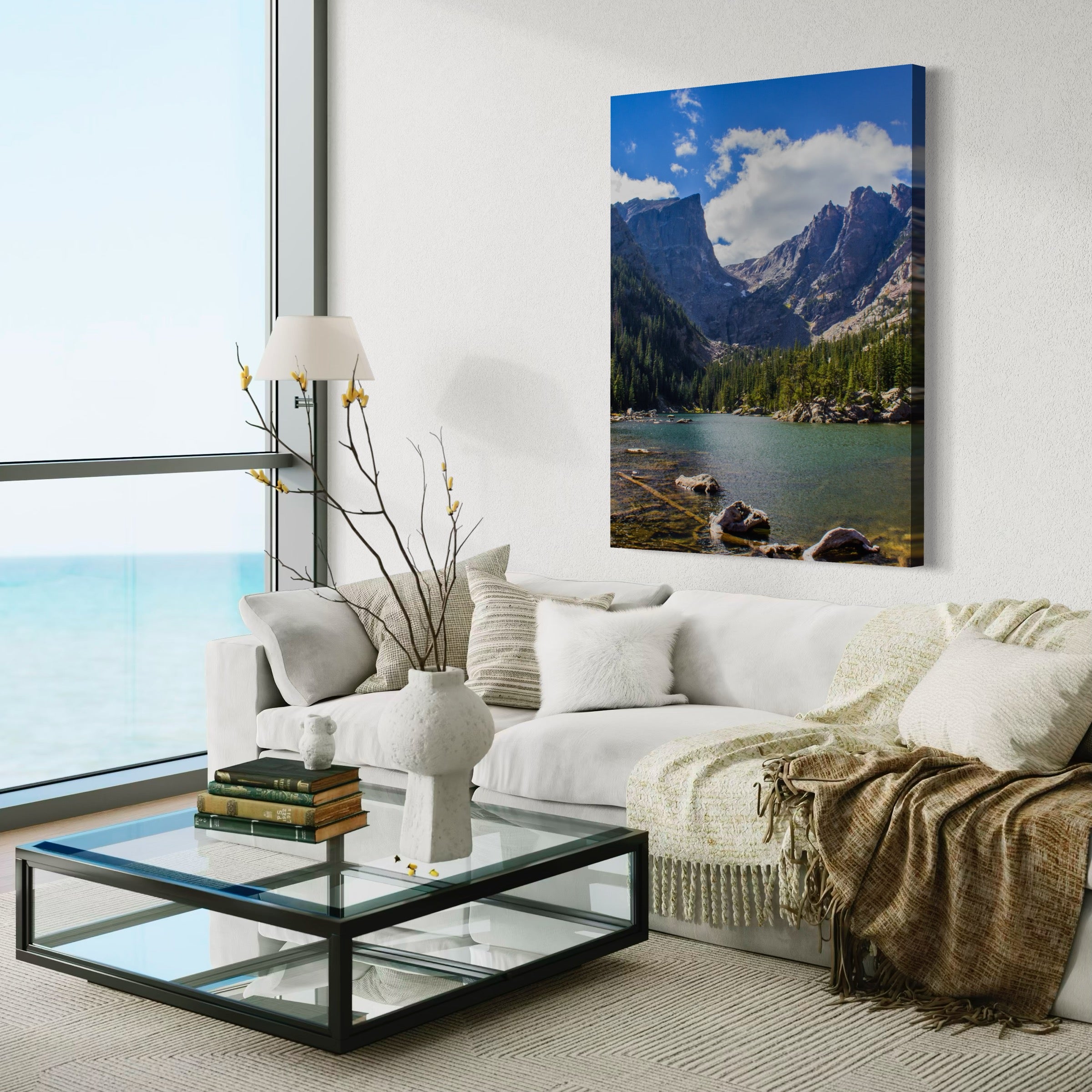 Lakeside Mountains - Moderno Wall Art Wall Art