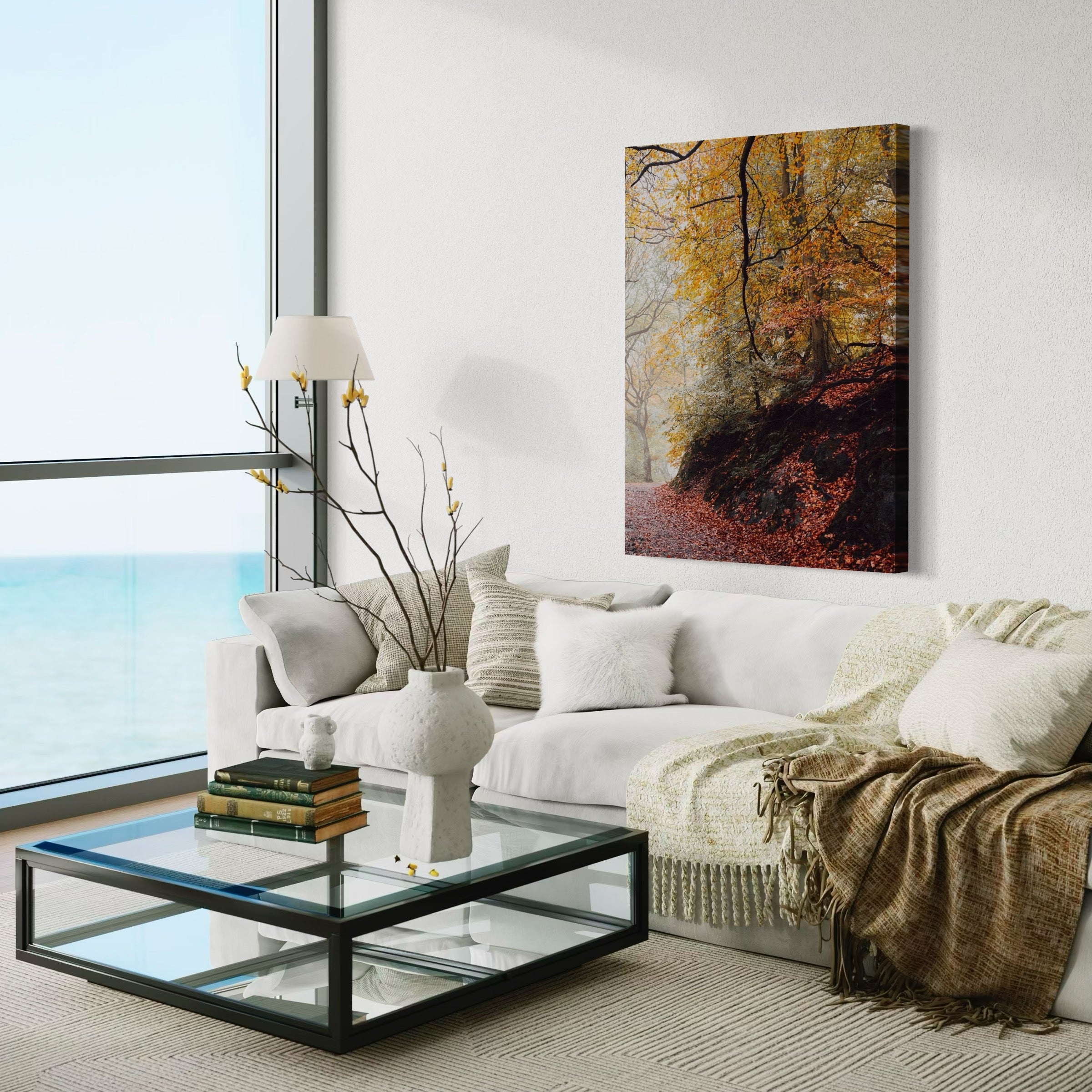 Autumn's Colorful Path - Moderno Wall Art