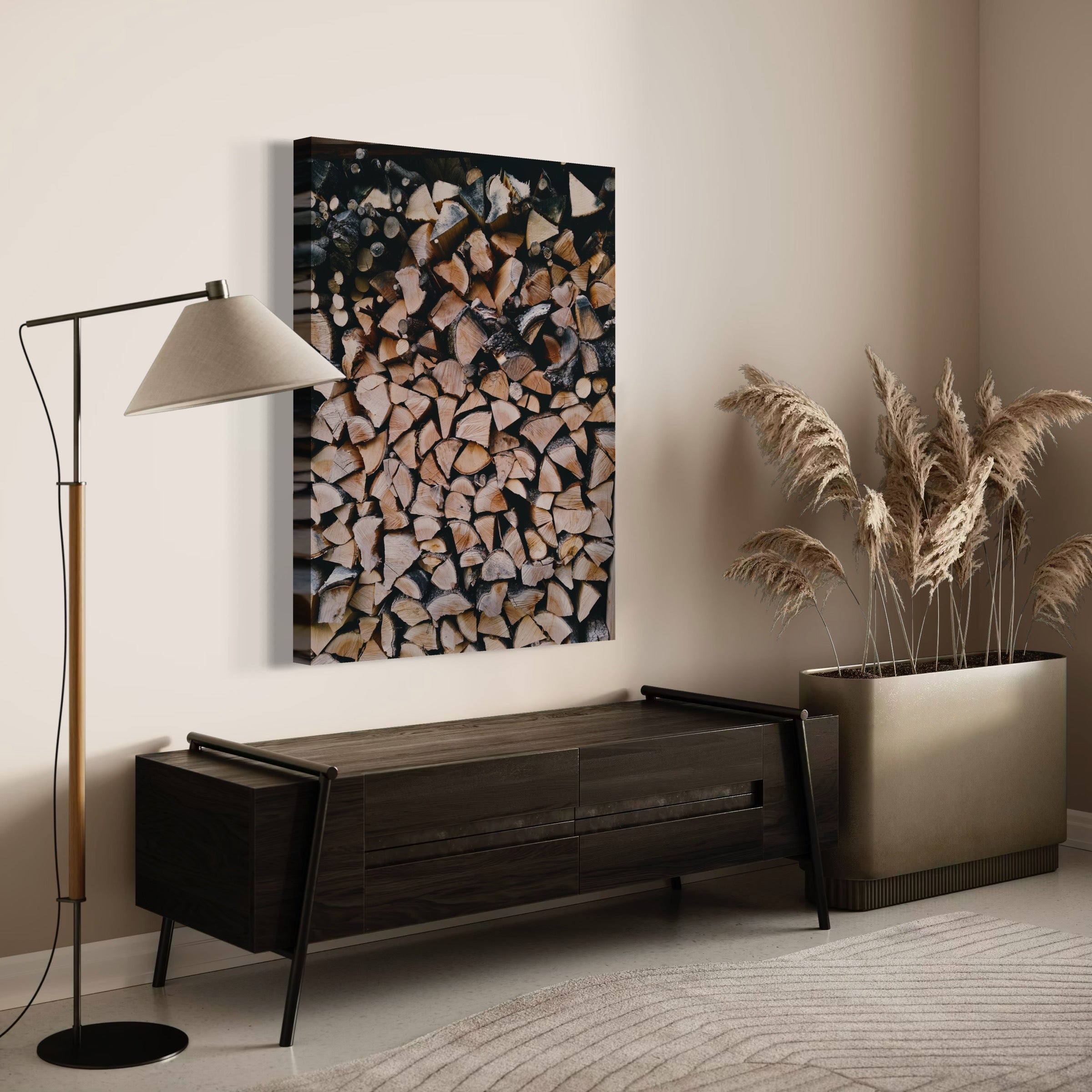 Autumn Woodpile - Moderno Wall Art Wall Art