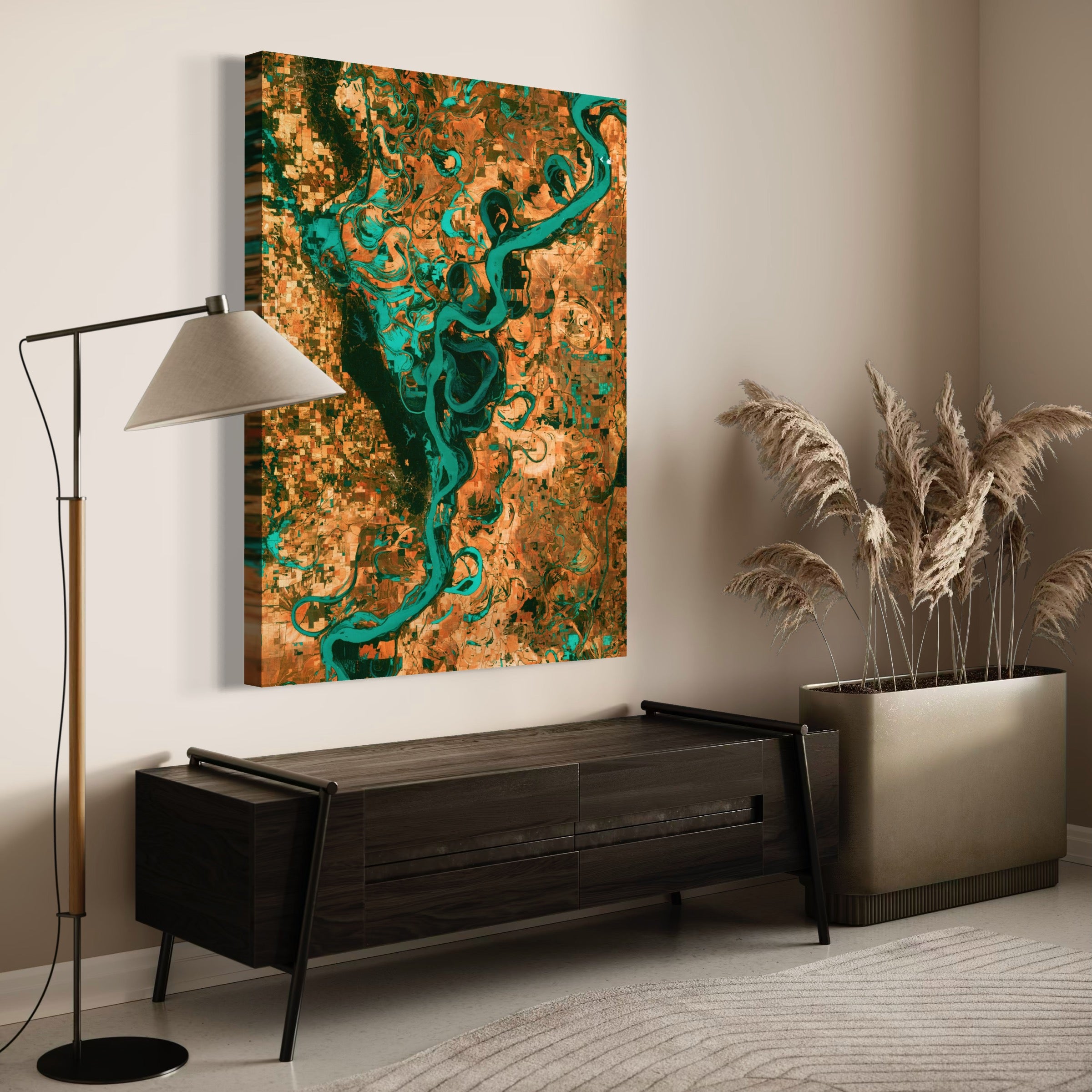 Satellite View of the Mississippi River - Moderno Wall Art Wall Art