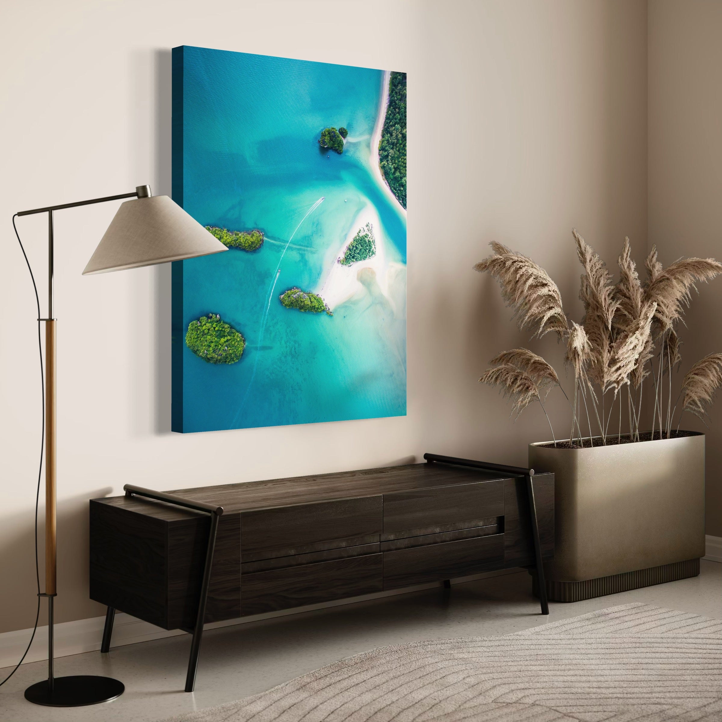 Tropical Escape from Above - Moderno Wall Art Wall Art