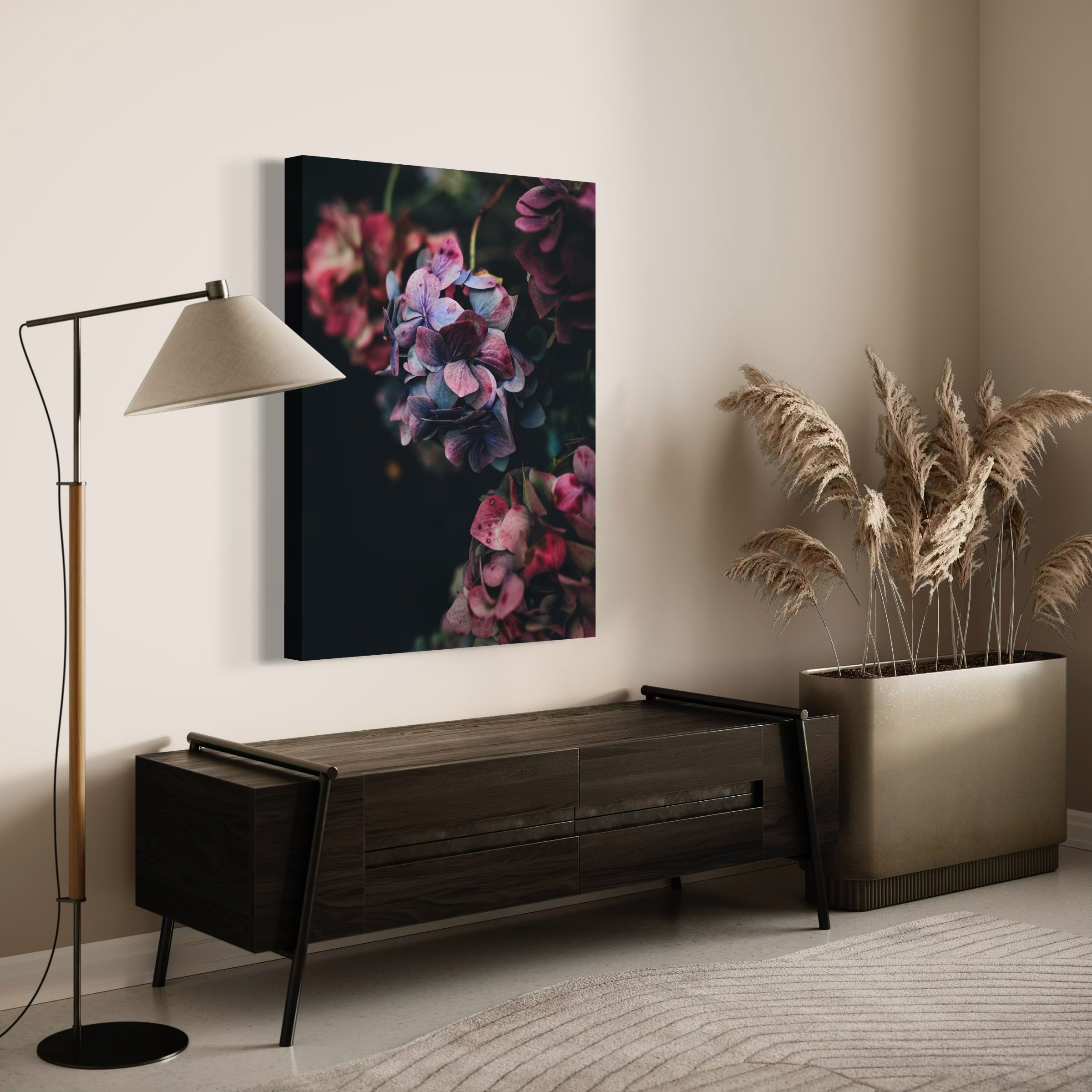 Midnight Hydrangeas - Moderno Wall Art Wall Art