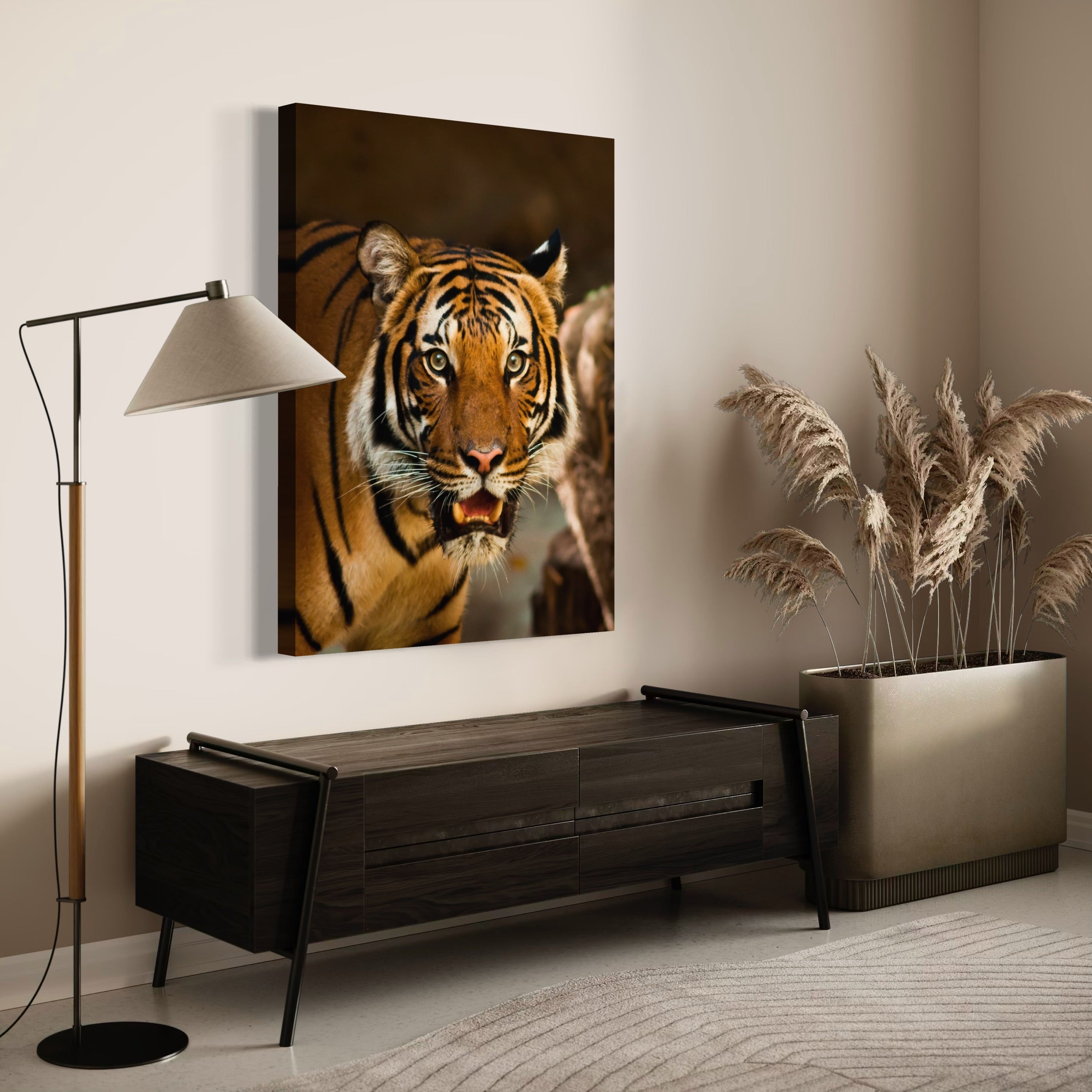 Intense Gaze of a Tiger - Moderno Wall Art Wall Art