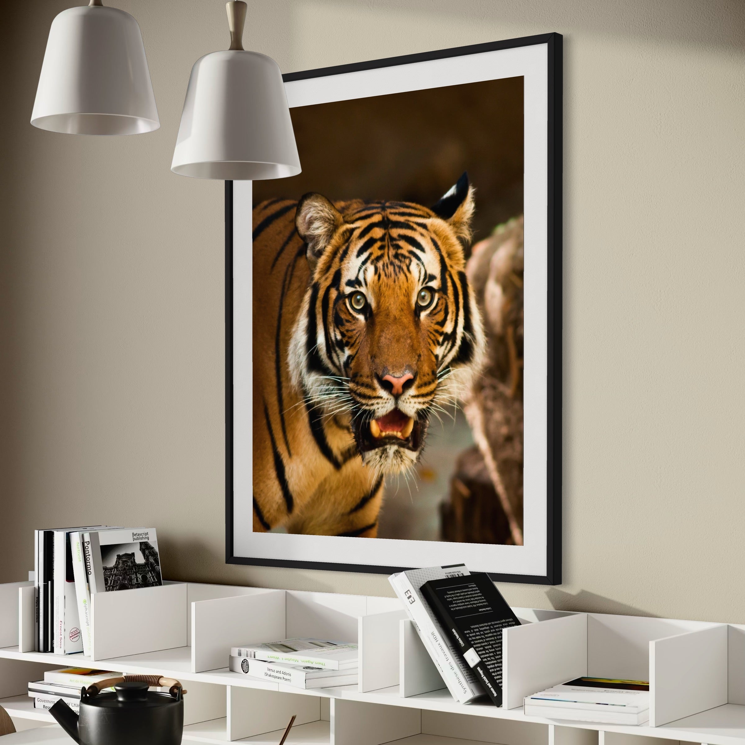 Intense Gaze of a Tiger - Moderno Wall Art Wall Art