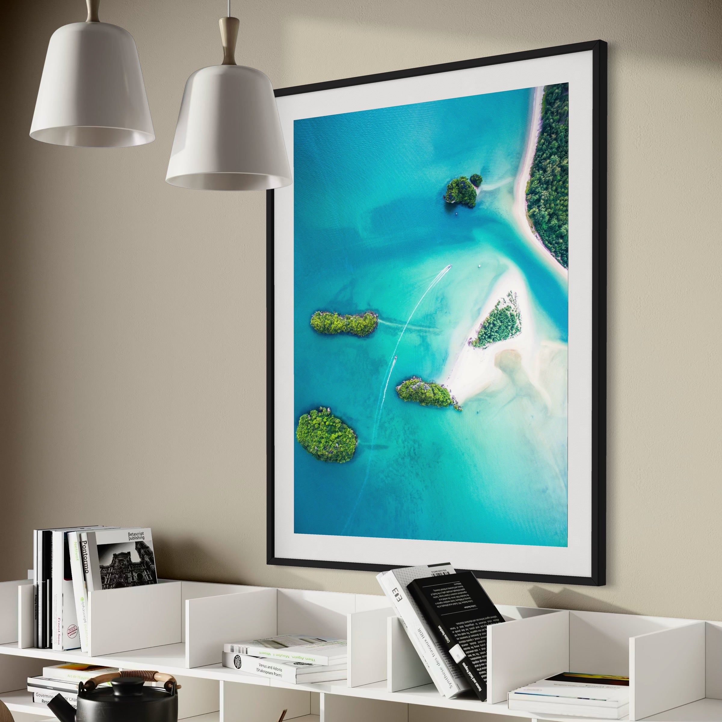 Tropical Escape from Above - Moderno Wall Art Wall Art