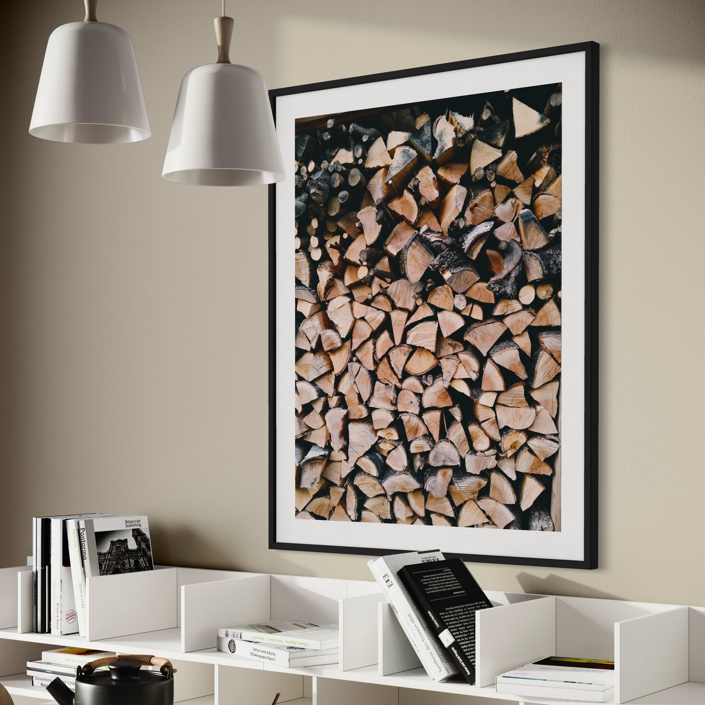 Autumn Woodpile - Moderno Wall Art Wall Art