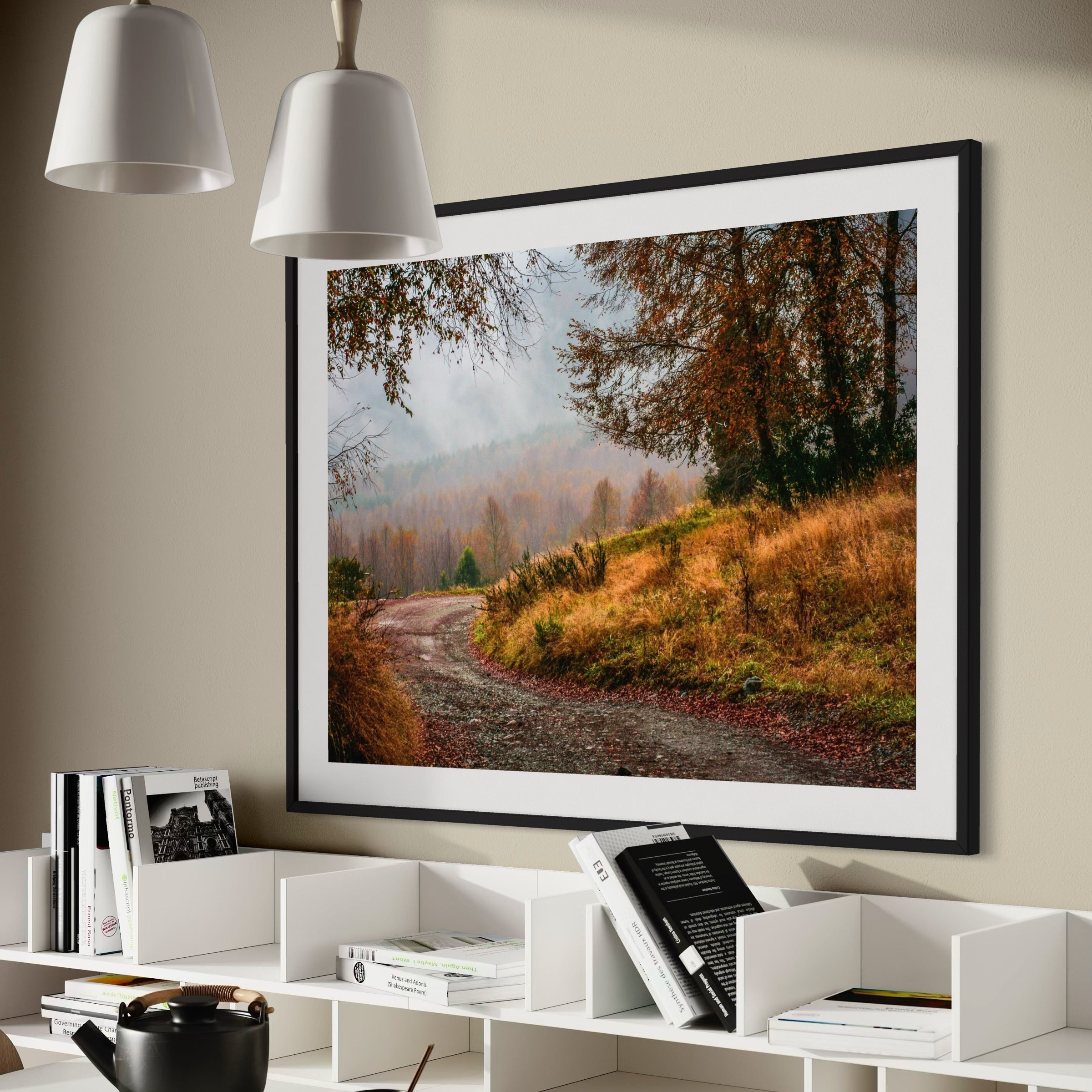 Fog and Fallen Leaves - Moderno Wall Art Wall Art